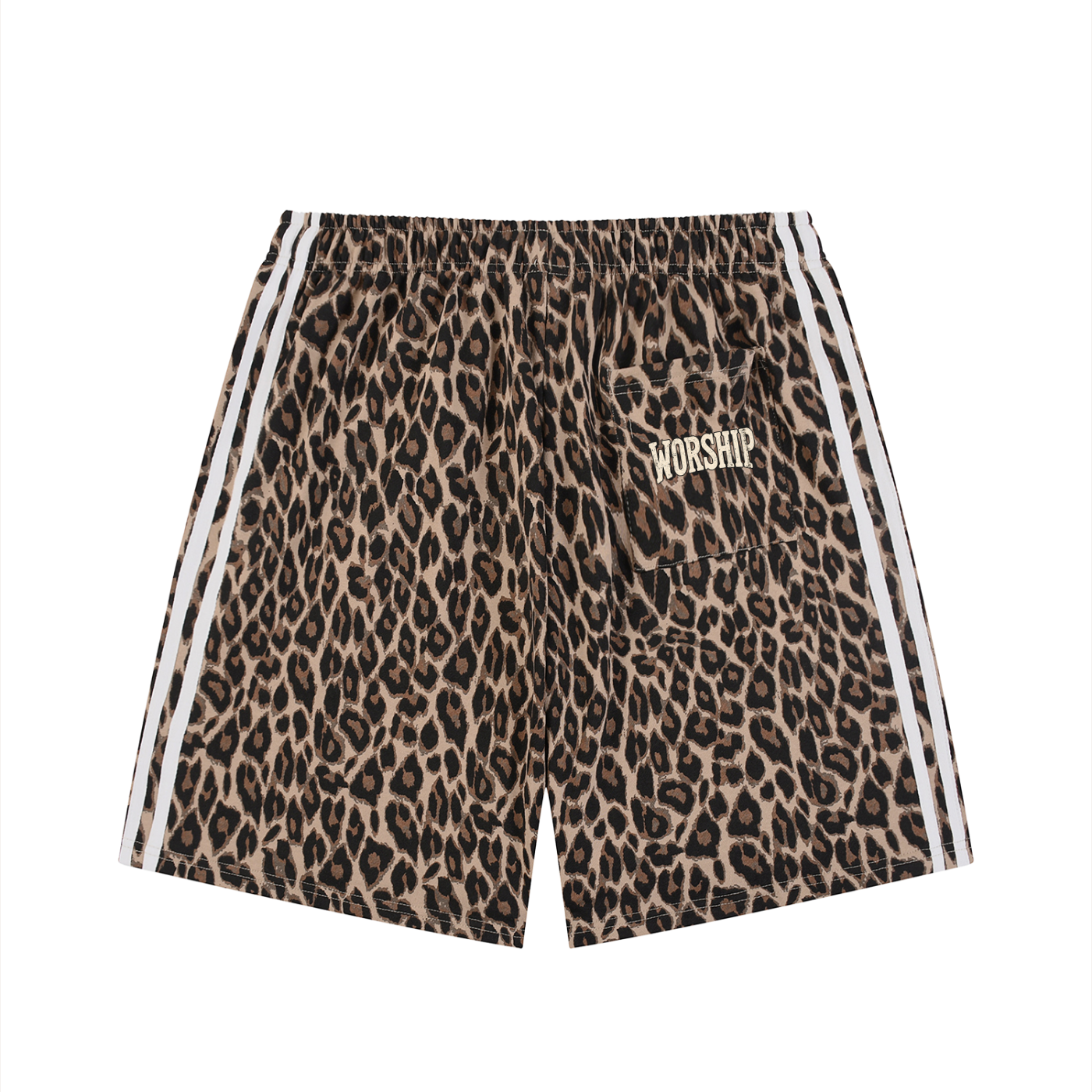 God's Child Unisex Heavyweight Leopard Drawstring Shorts