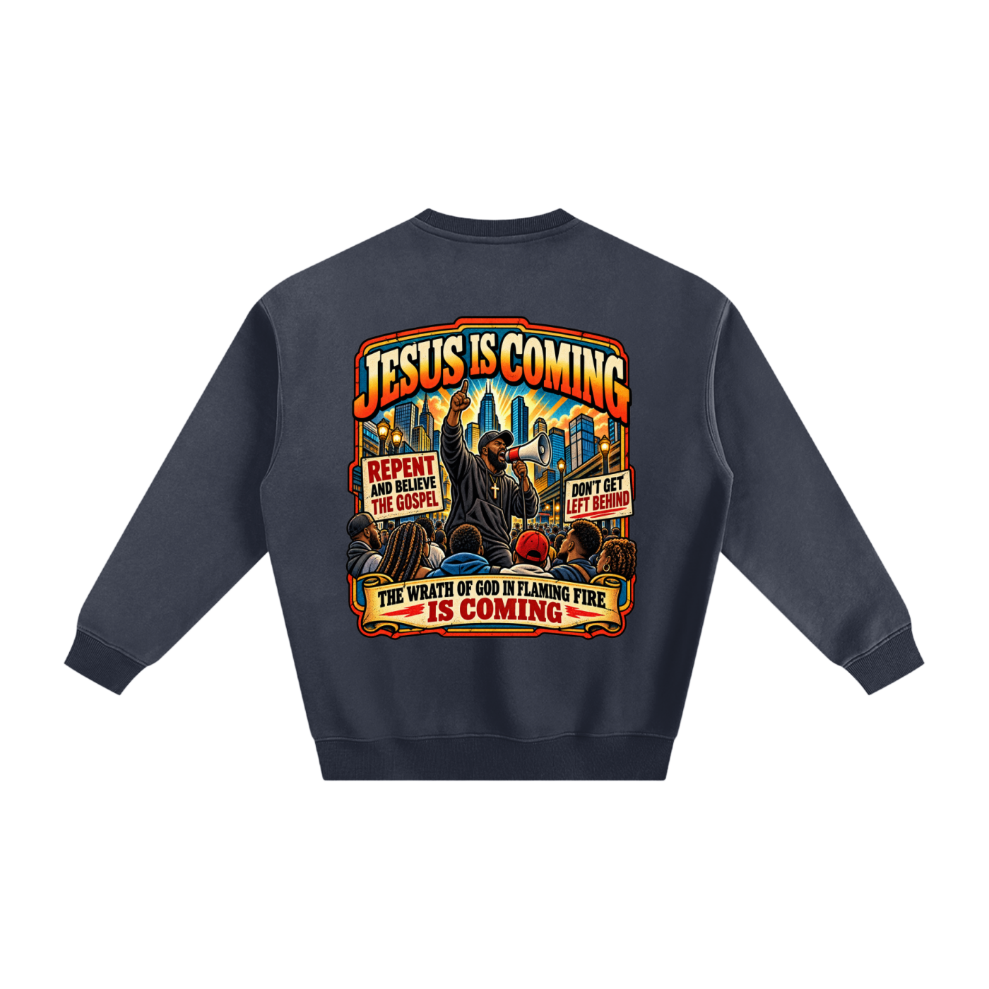 Warning before destruction Fleeced Sweatshirt