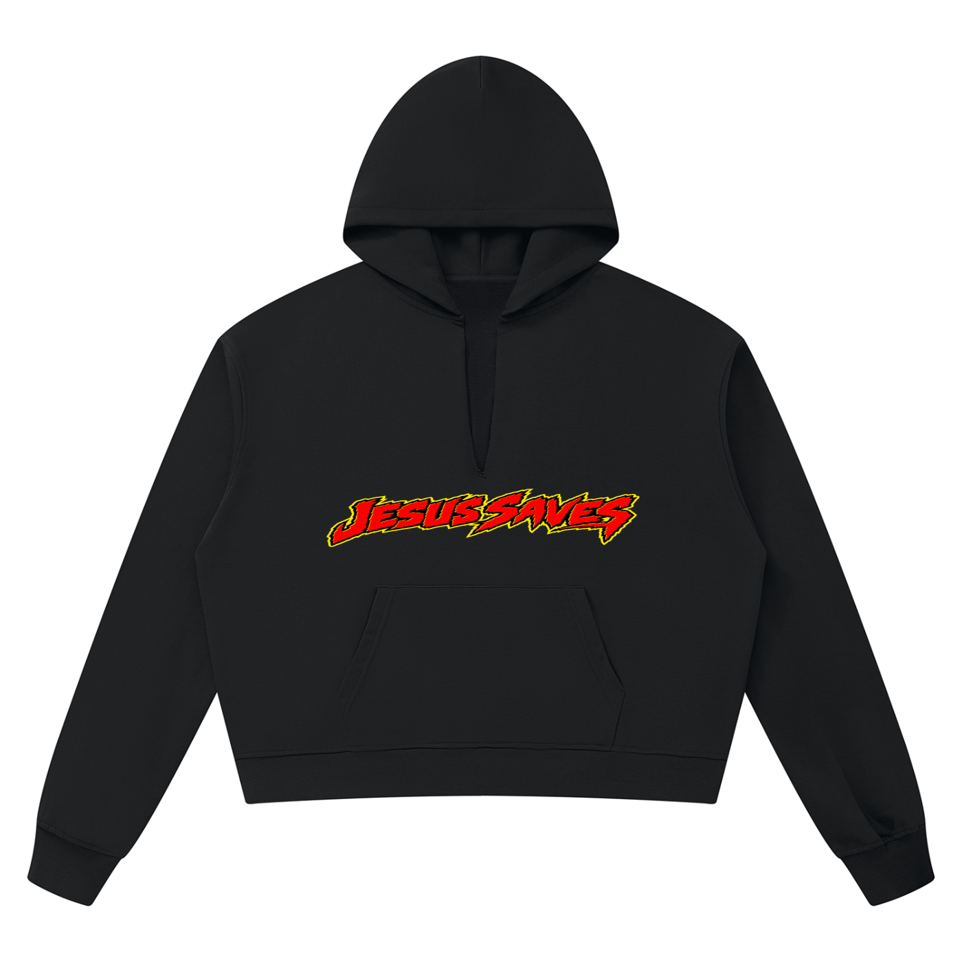 Jesus Saves Unisex Boxy Raw Edge Hoodie