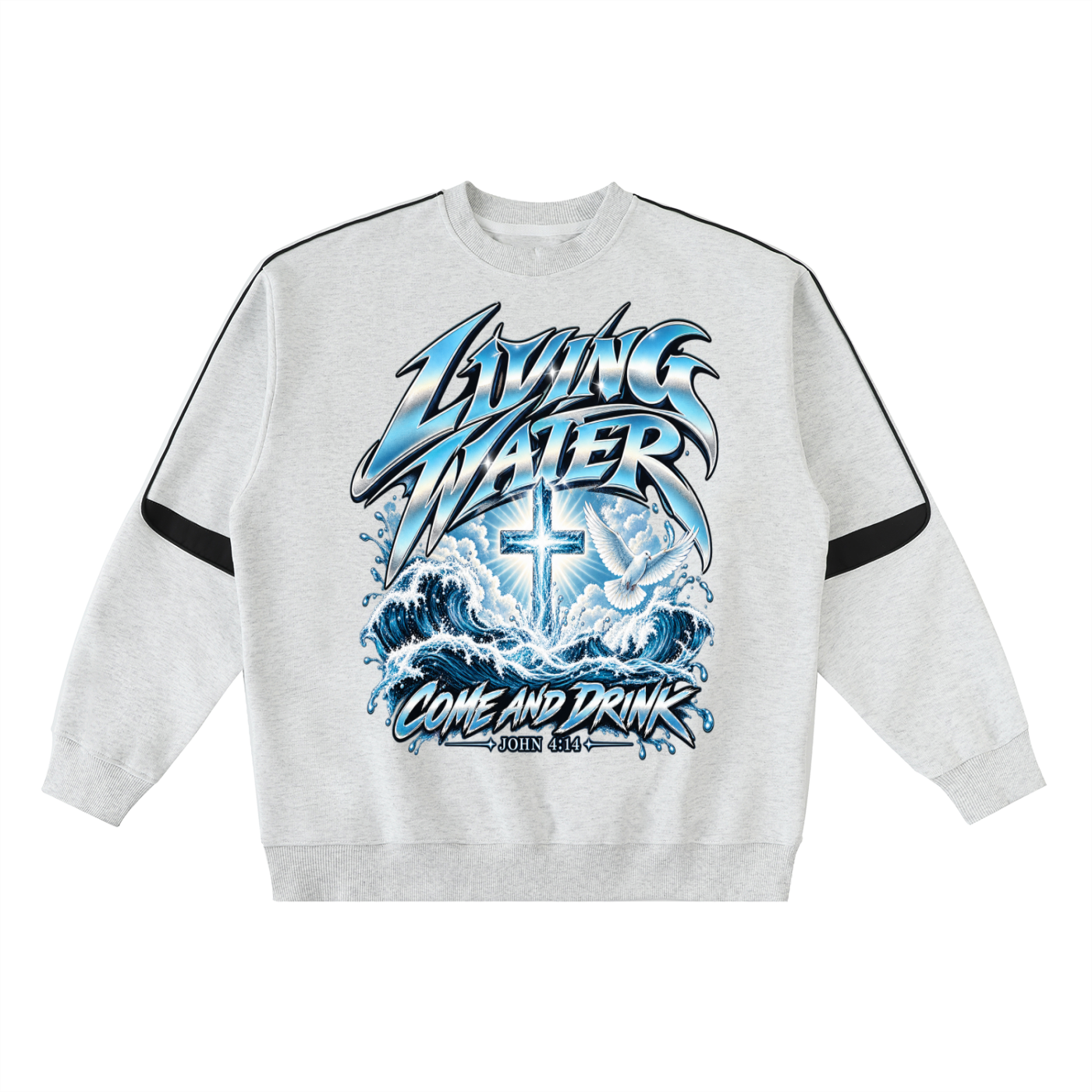 Living Water Oversized Crewneck Taped Sweatshirt