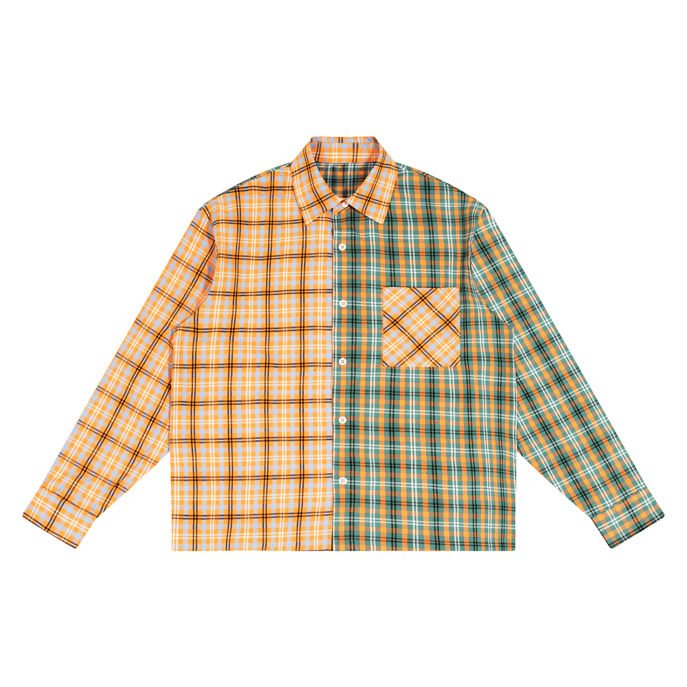 Psalm 91 "Protection" Unisex Oversized Plaid Color Block Shirt