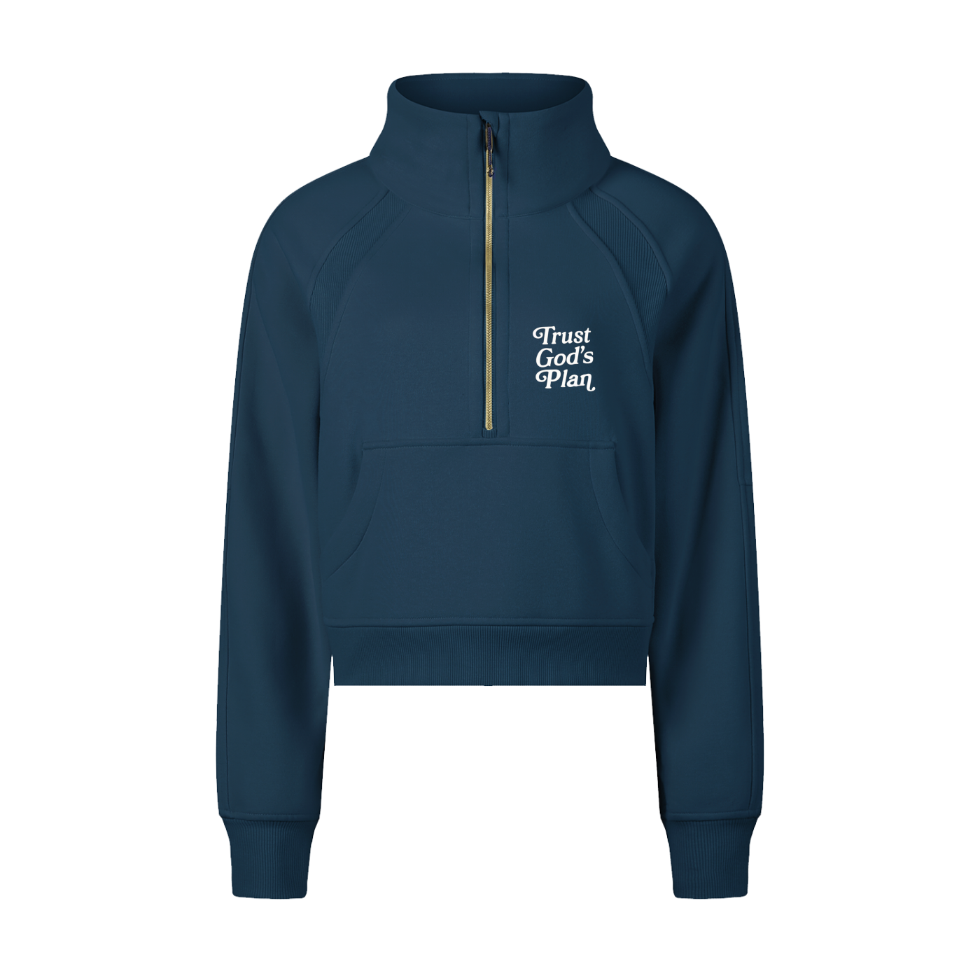 "He is RISEN" Women's Cropped Half-Zip Sweatshirt
