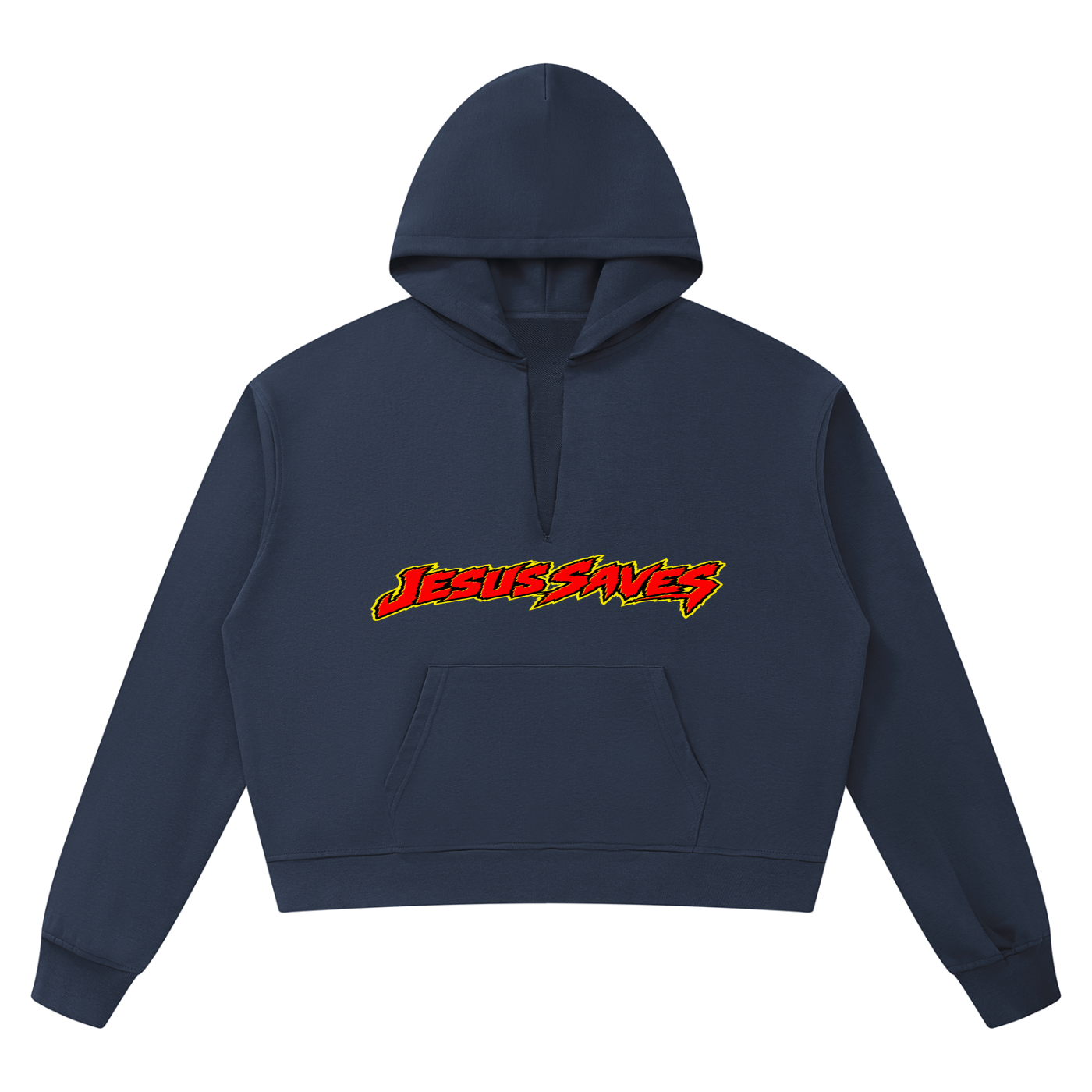 Jesus Saves Unisex Boxy Raw Edge Hoodie