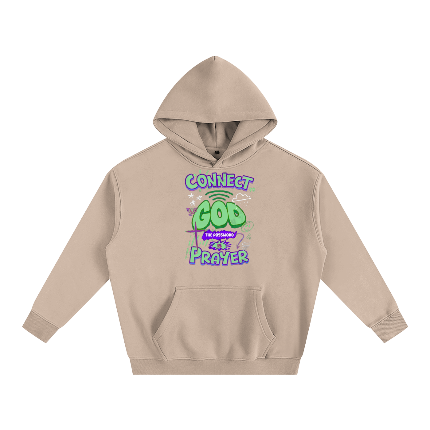 "Connect with God" Oversize Fleeced Hoodie