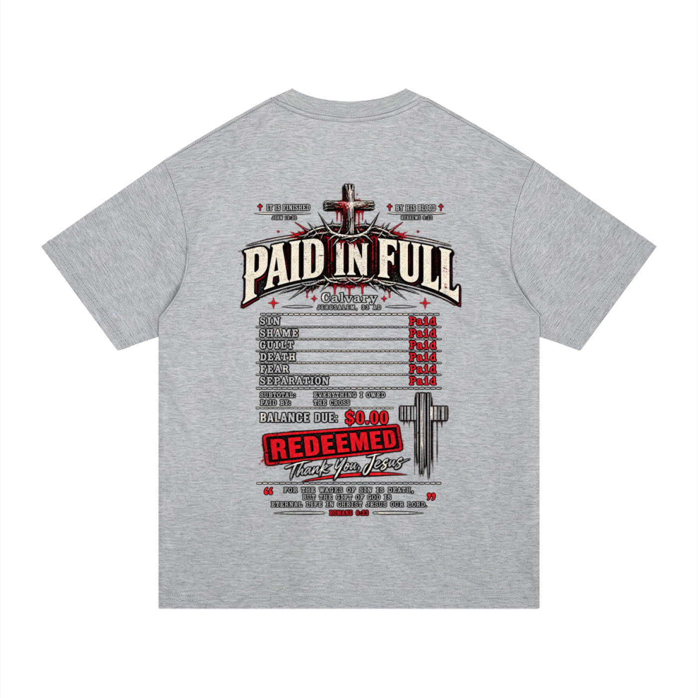 Yeshua Paid it All hebrew Unisex Regular Fit Cotton T-Shirt