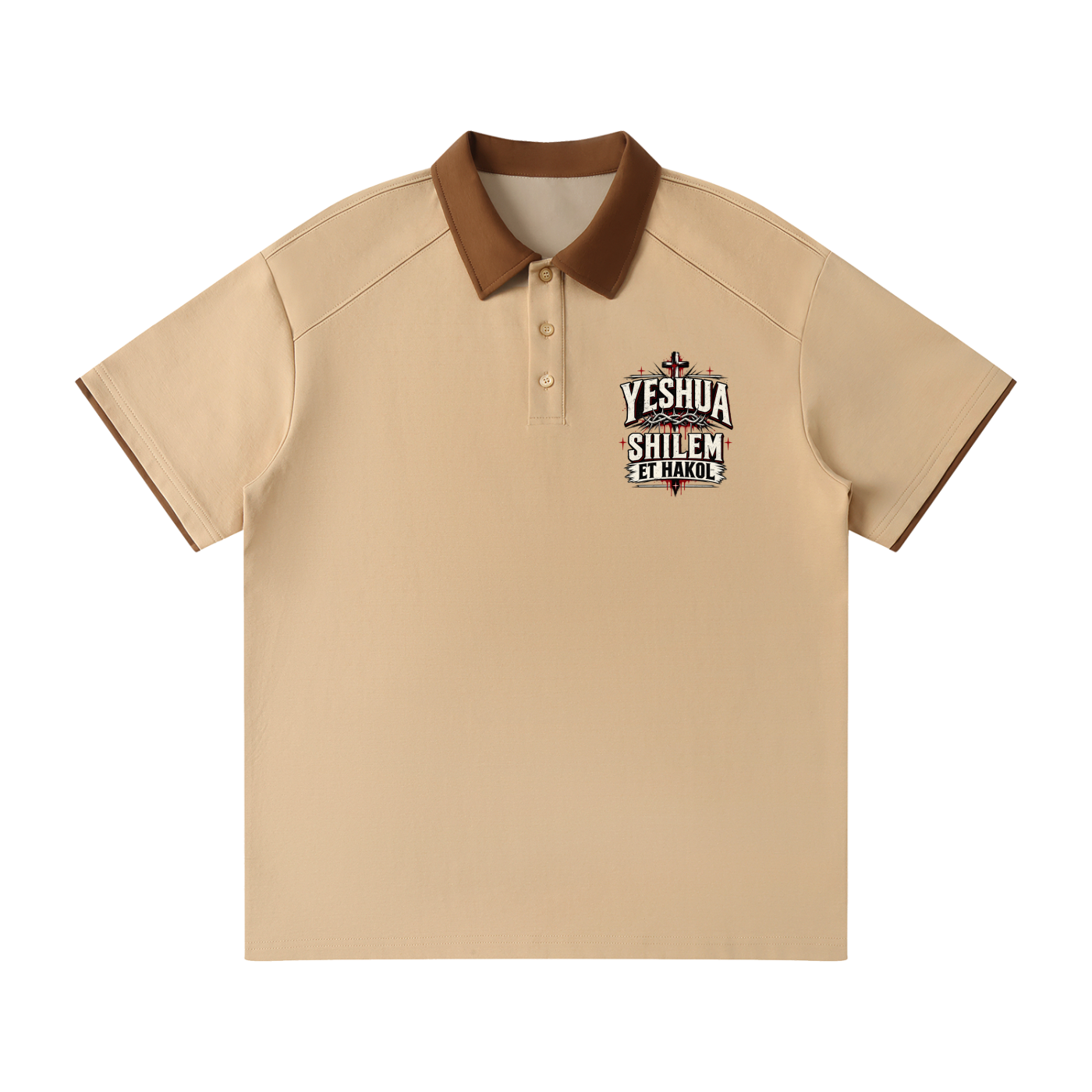 Yeshua paid it all Contrast Collar Raglan Polo Shirt