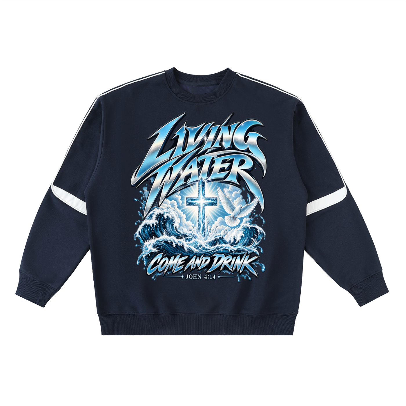 Living Water Oversized Crewneck Taped Sweatshirt