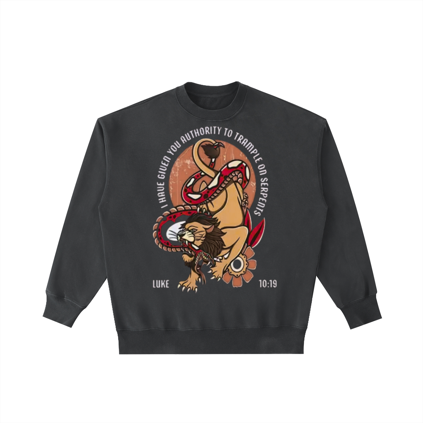 Luke 10:19 Vintage Washed Heavyweight Crewneck Sweatshirt