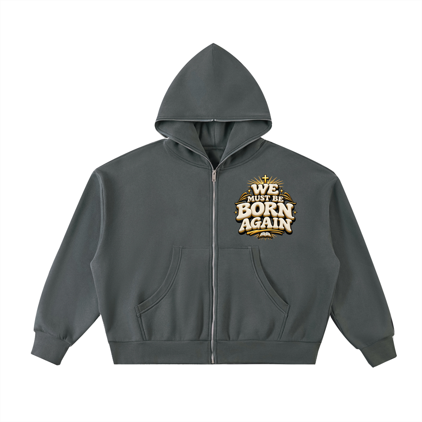 We Must Fleeced Full-Zip Boxy Hoodie