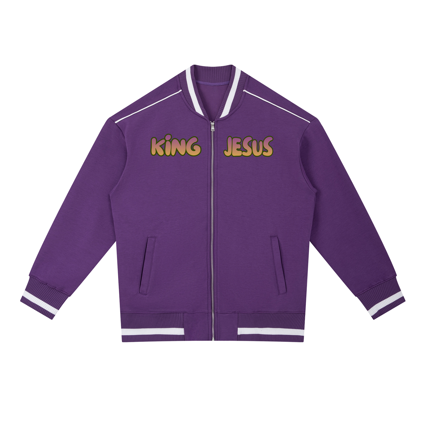 "Psalm 103:1" Contrast Piping Zip Bomber Jacket