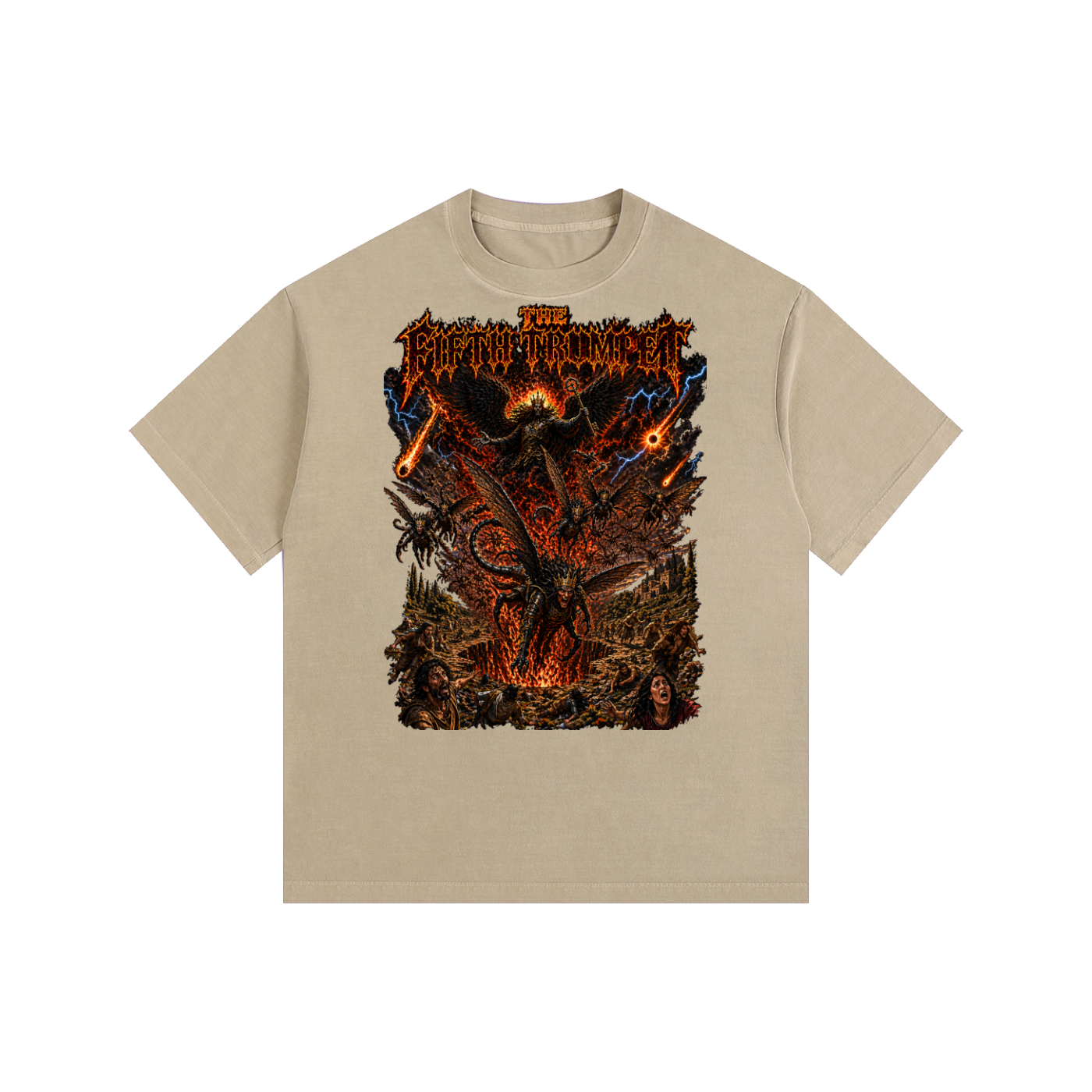 The 5th Trumpet Vintage Washed Oversized Cotton T-Shirt
