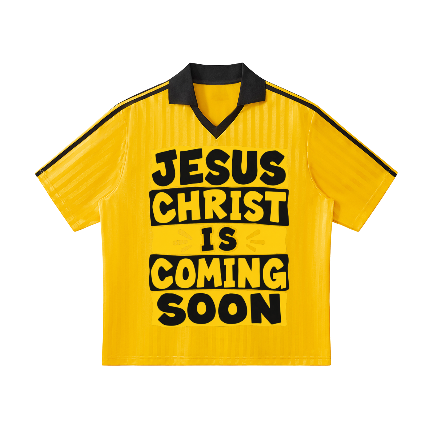 888 Contrast Collar Striped Soccer Jersey