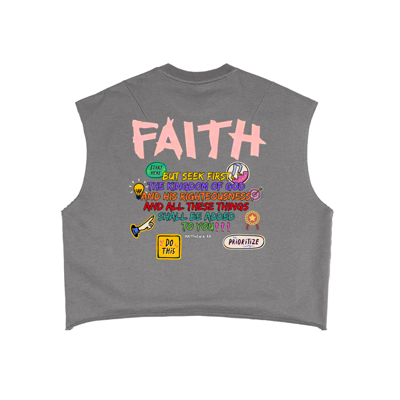 "Matthew 6:33" French Terry Boxy Tank Top