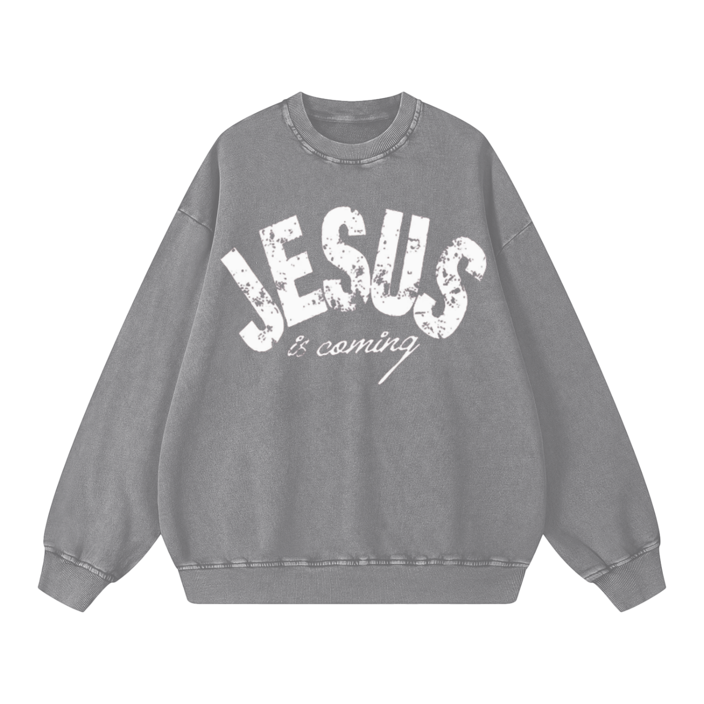 "Are You Ready" Snow Washed Oversized Sweatshirt