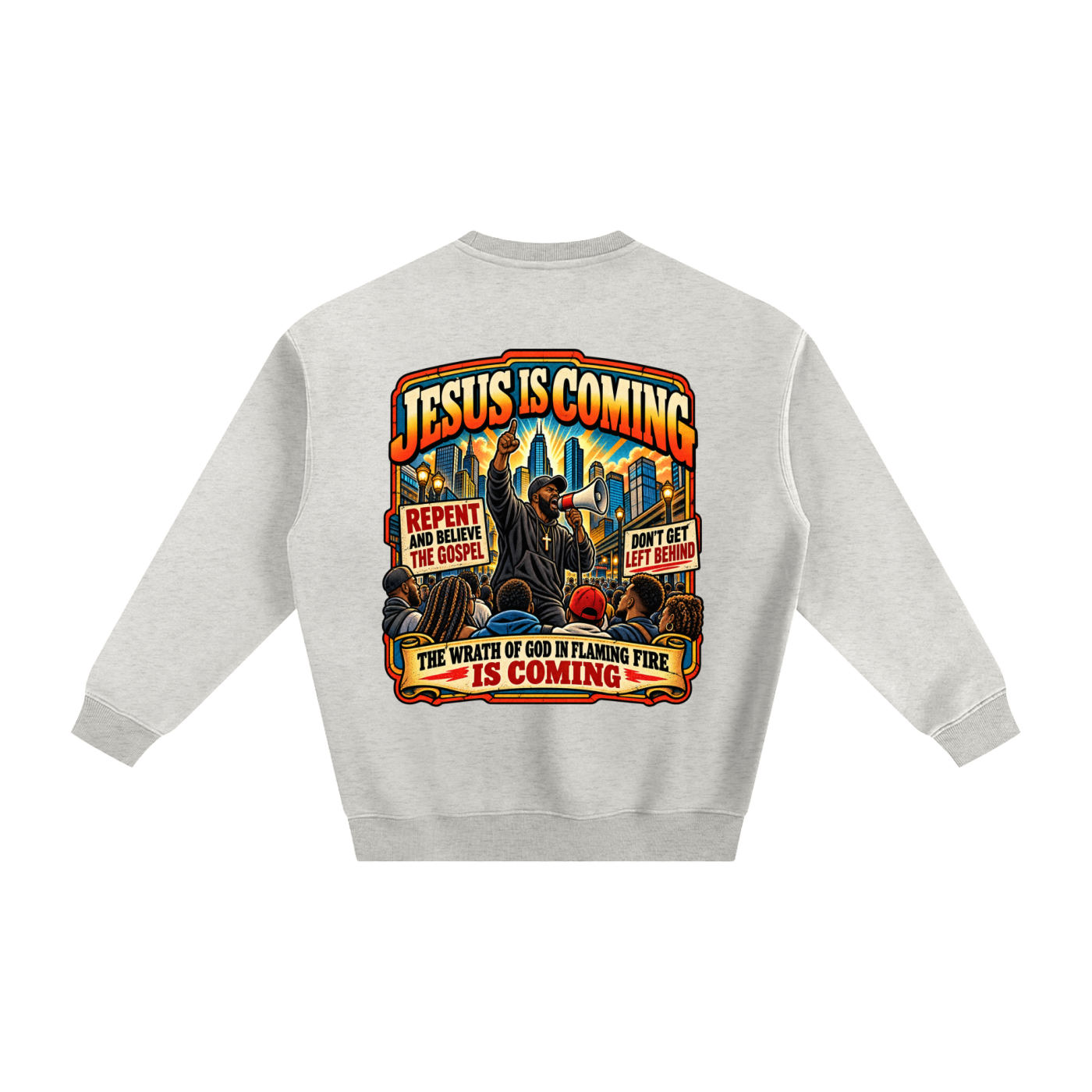 Warning before destruction Fleeced Sweatshirt