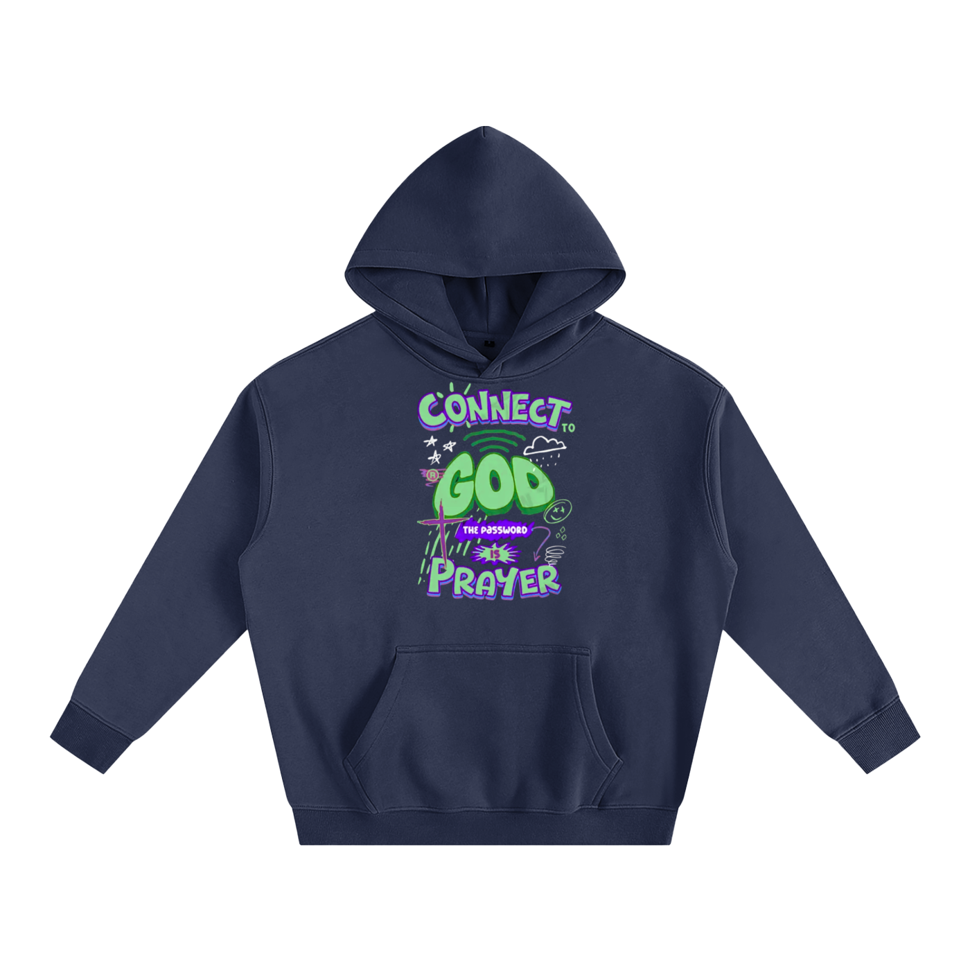 "Connect with God" Oversize Fleeced Hoodie