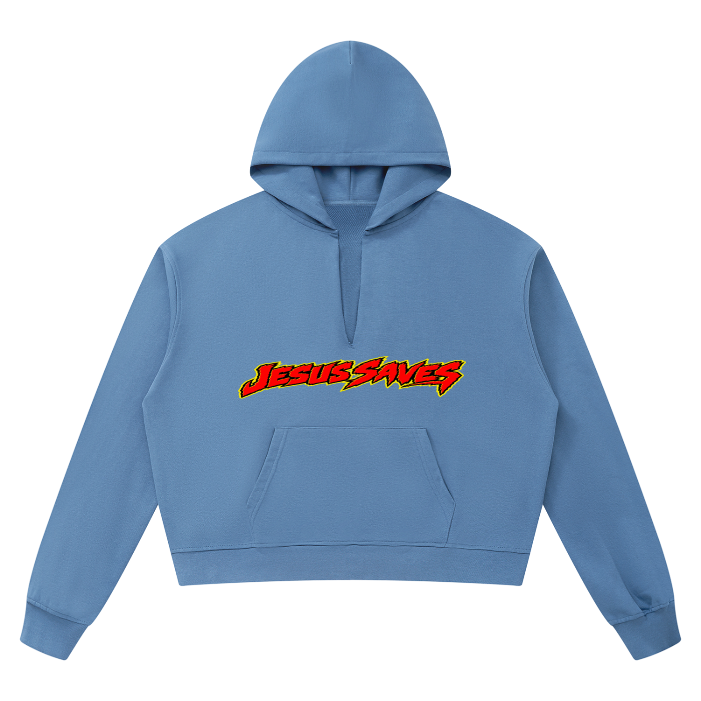 Jesus Saves Unisex Boxy Raw Edge Hoodie