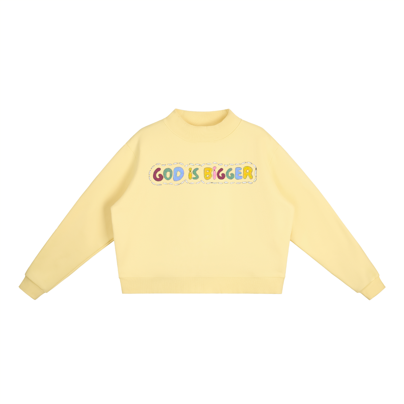 "God is Bigger" Women's Essential Fleece Mid-Neck Crew Sweatshirt