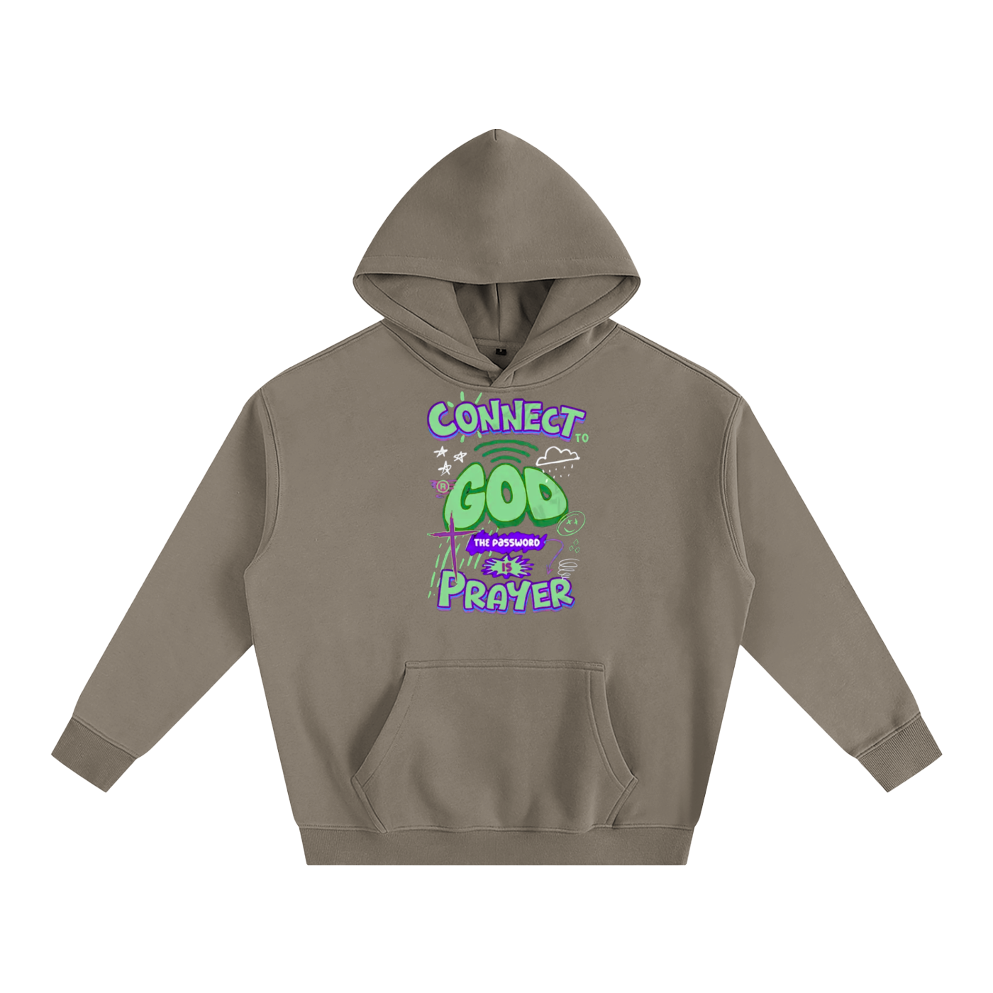 "Connect with God" Oversize Fleeced Hoodie