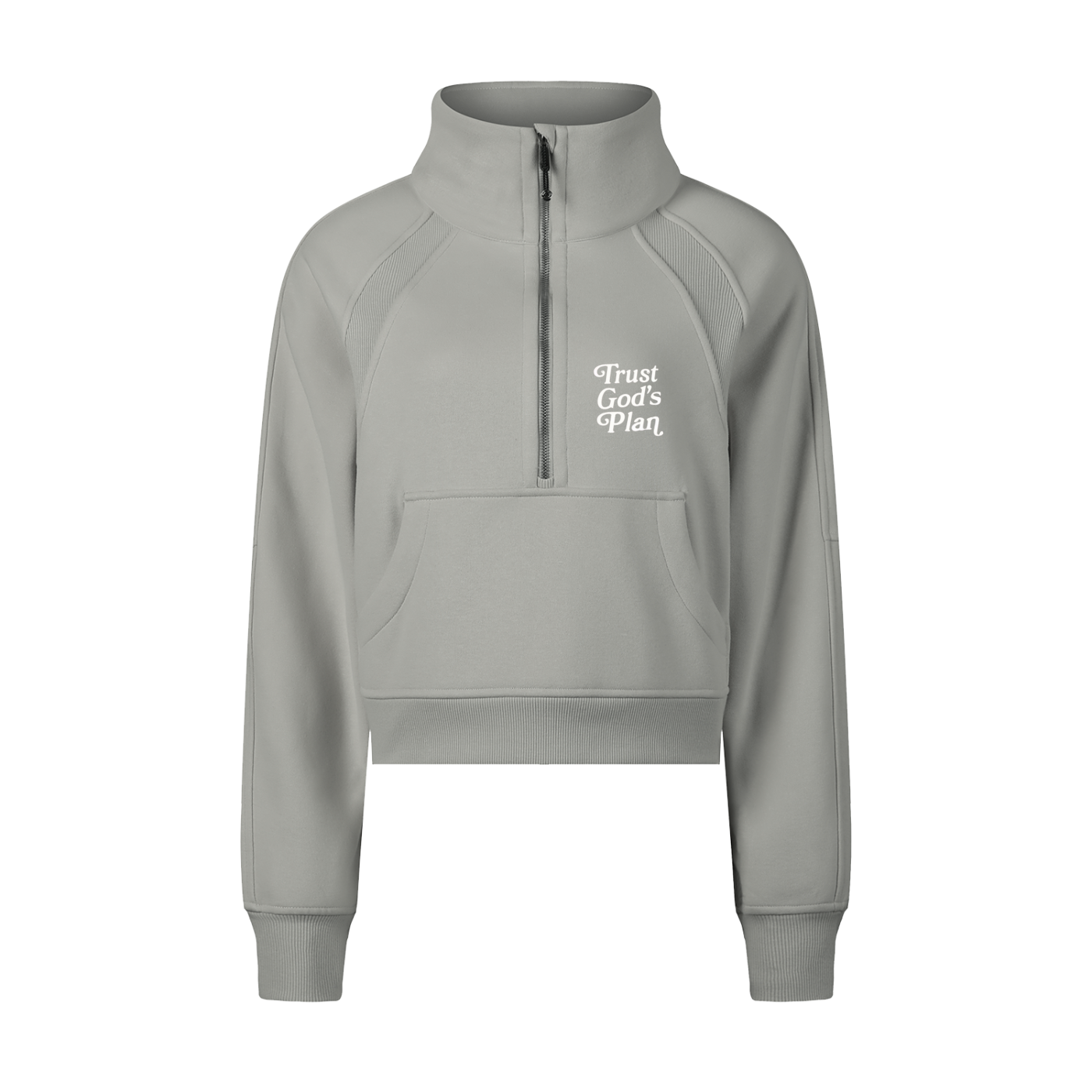 "He is RISEN" Women's Cropped Half-Zip Sweatshirt