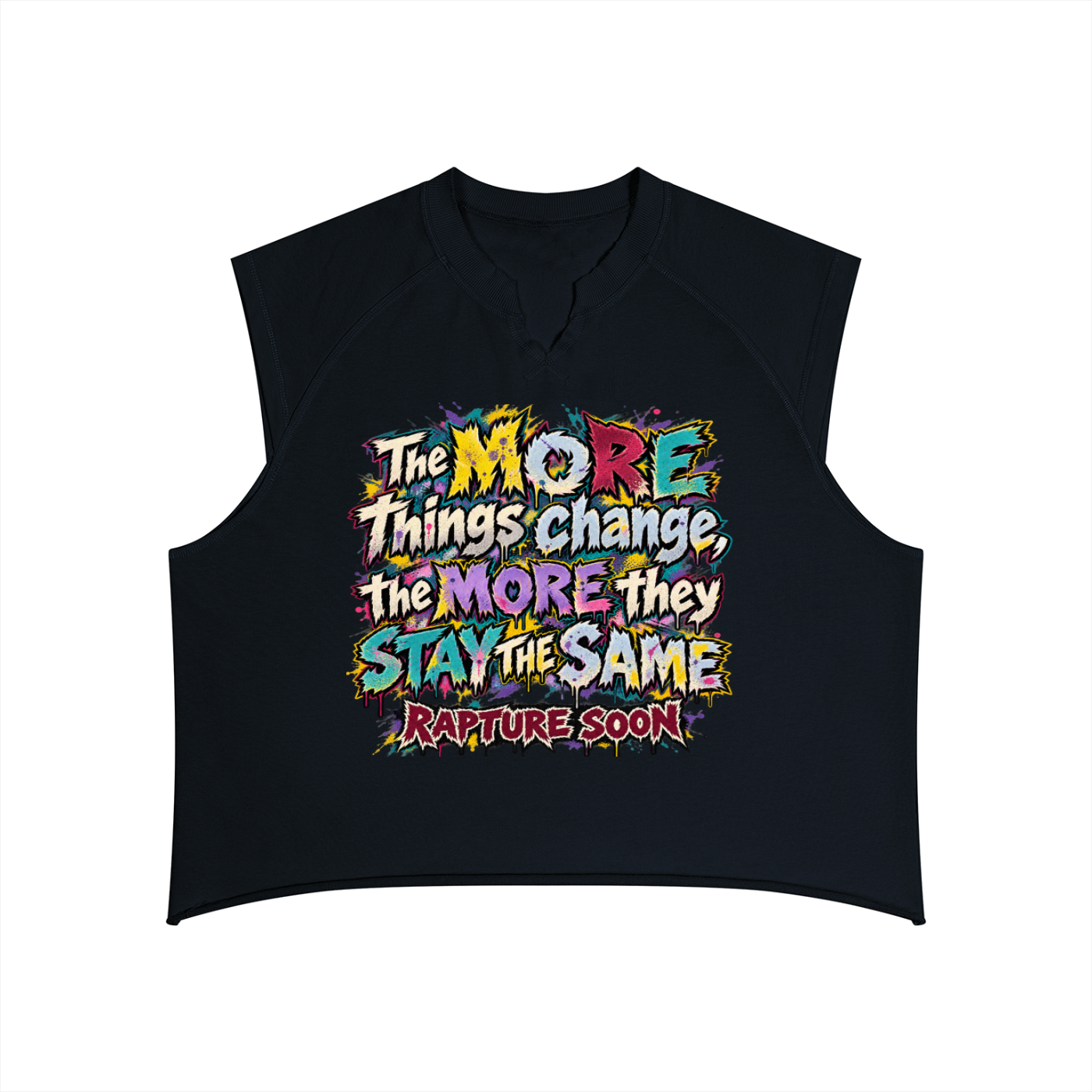 The more things change Men’s Boxy Raw Hem Tank Top