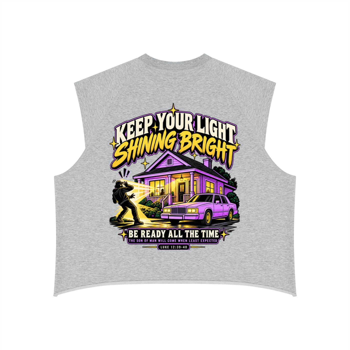 Light Bright Men’s Boxy Raw Hem Tank Top