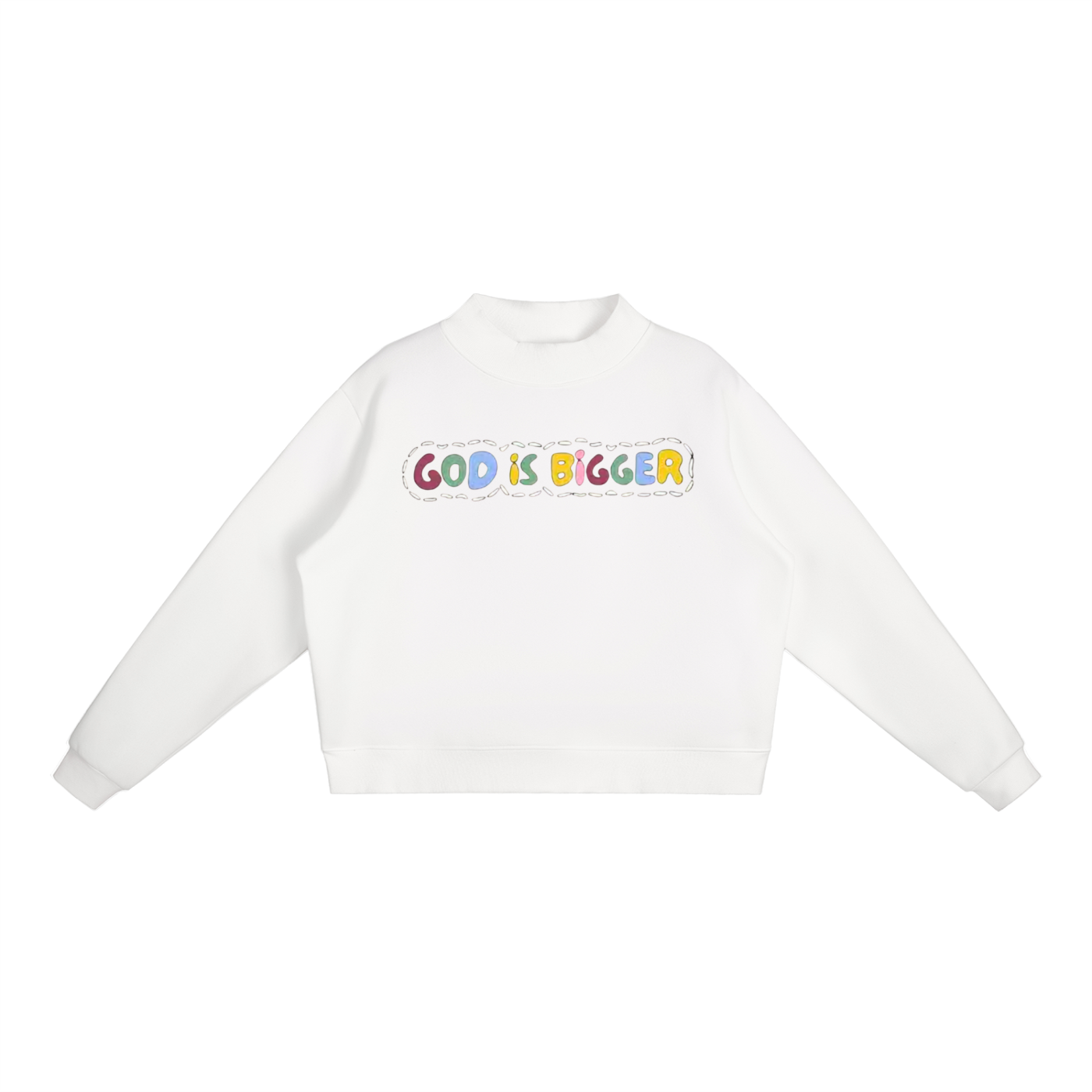 "God is Bigger" Women's Essential Fleece Mid-Neck Crew Sweatshirt