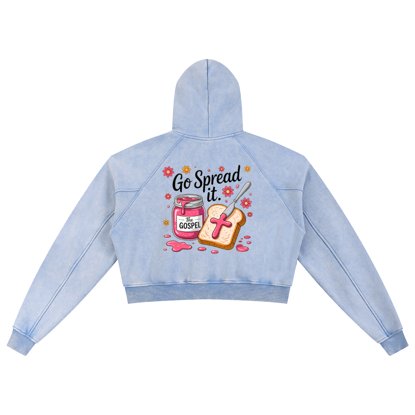 "Spread the Gospel" Women's Snow Washed Cropped Hoodie