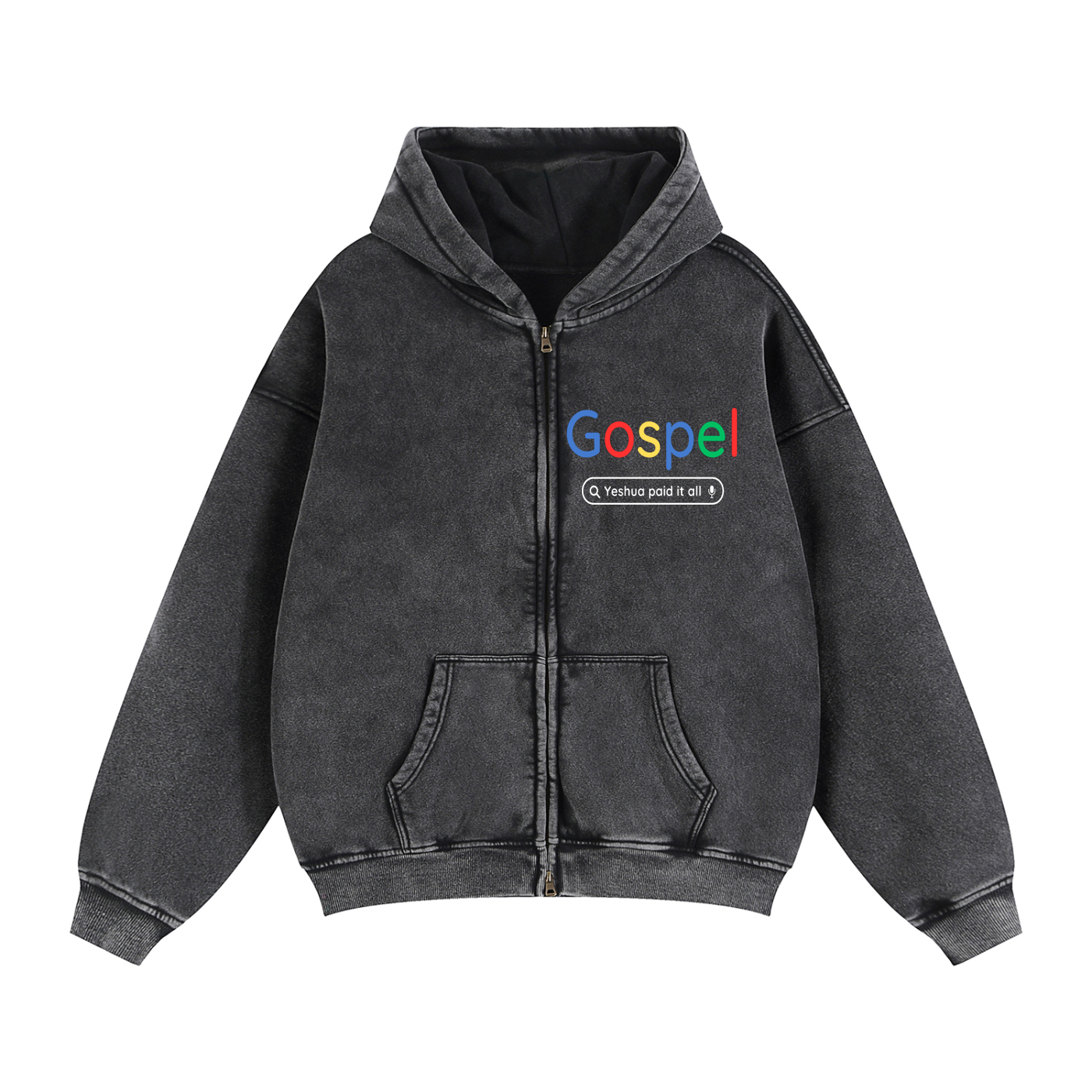 Gospel Zip-Through Boxy Fleece Hoodie