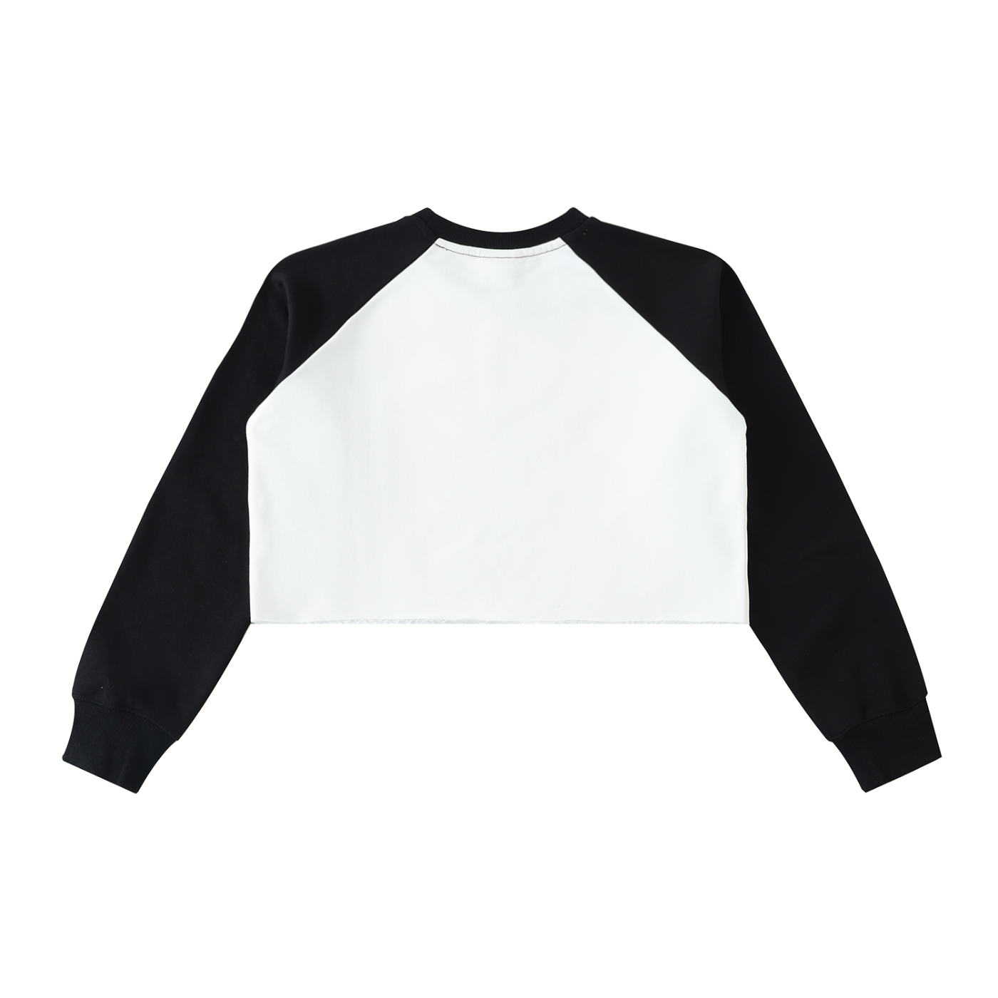 "He's with me" Raw-Hem Color-Block Raglan Crop Sweatshirt