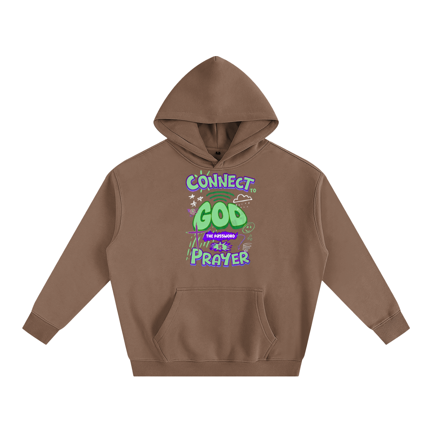 "Connect with God" Oversize Fleeced Hoodie