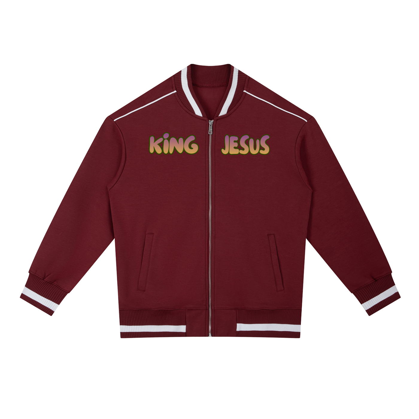"Psalm 103:1" Contrast Piping Zip Bomber Jacket