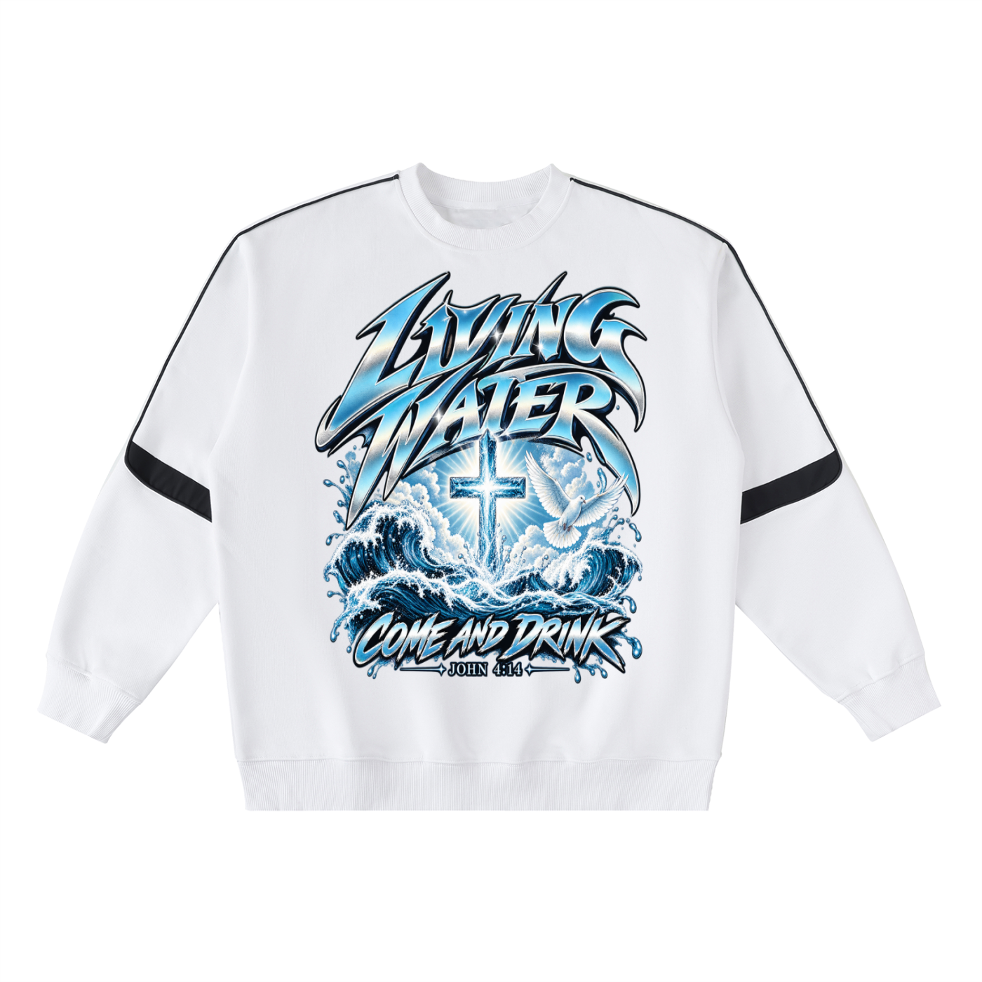 Living Water Oversized Crewneck Taped Sweatshirt