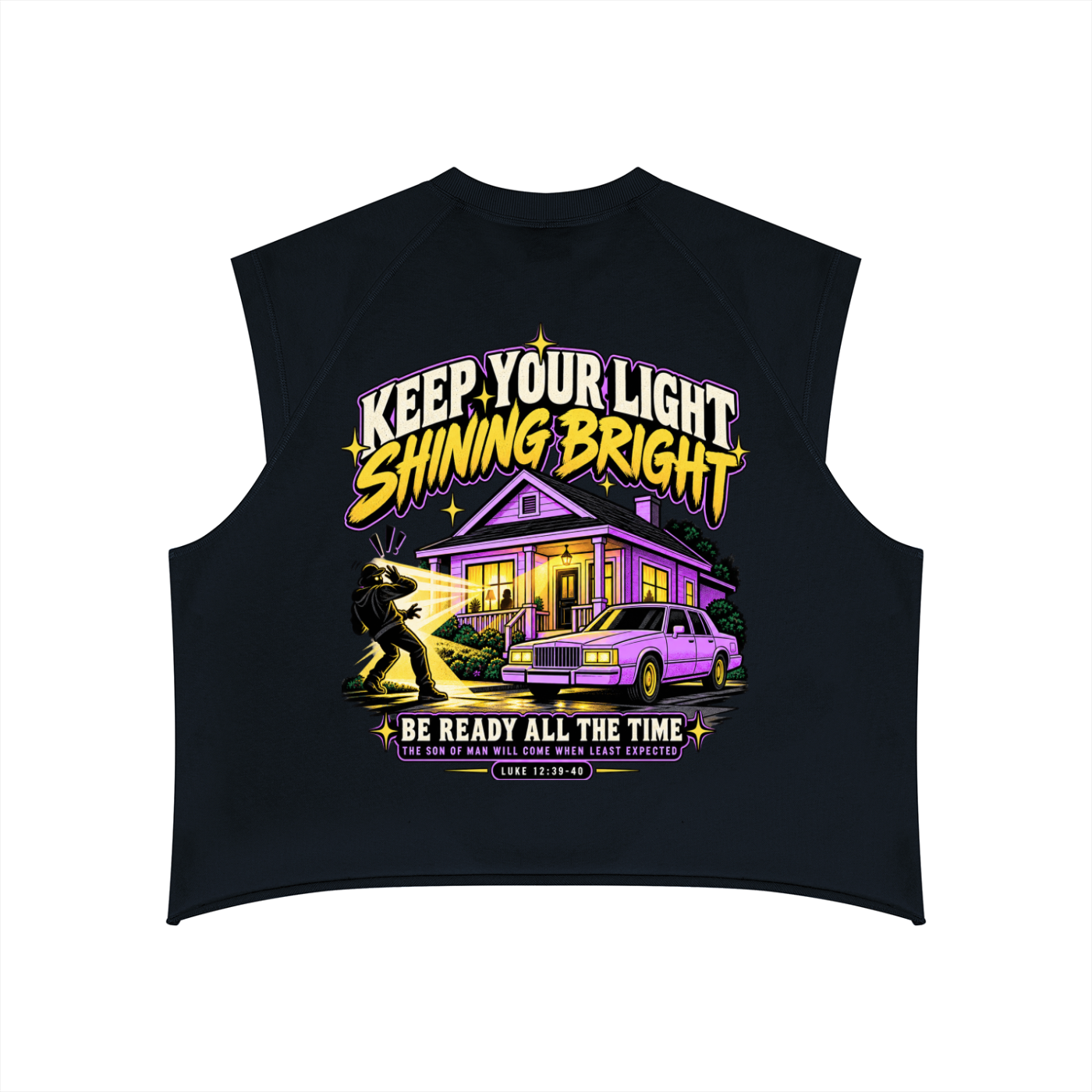 Light Bright Men’s Boxy Raw Hem Tank Top
