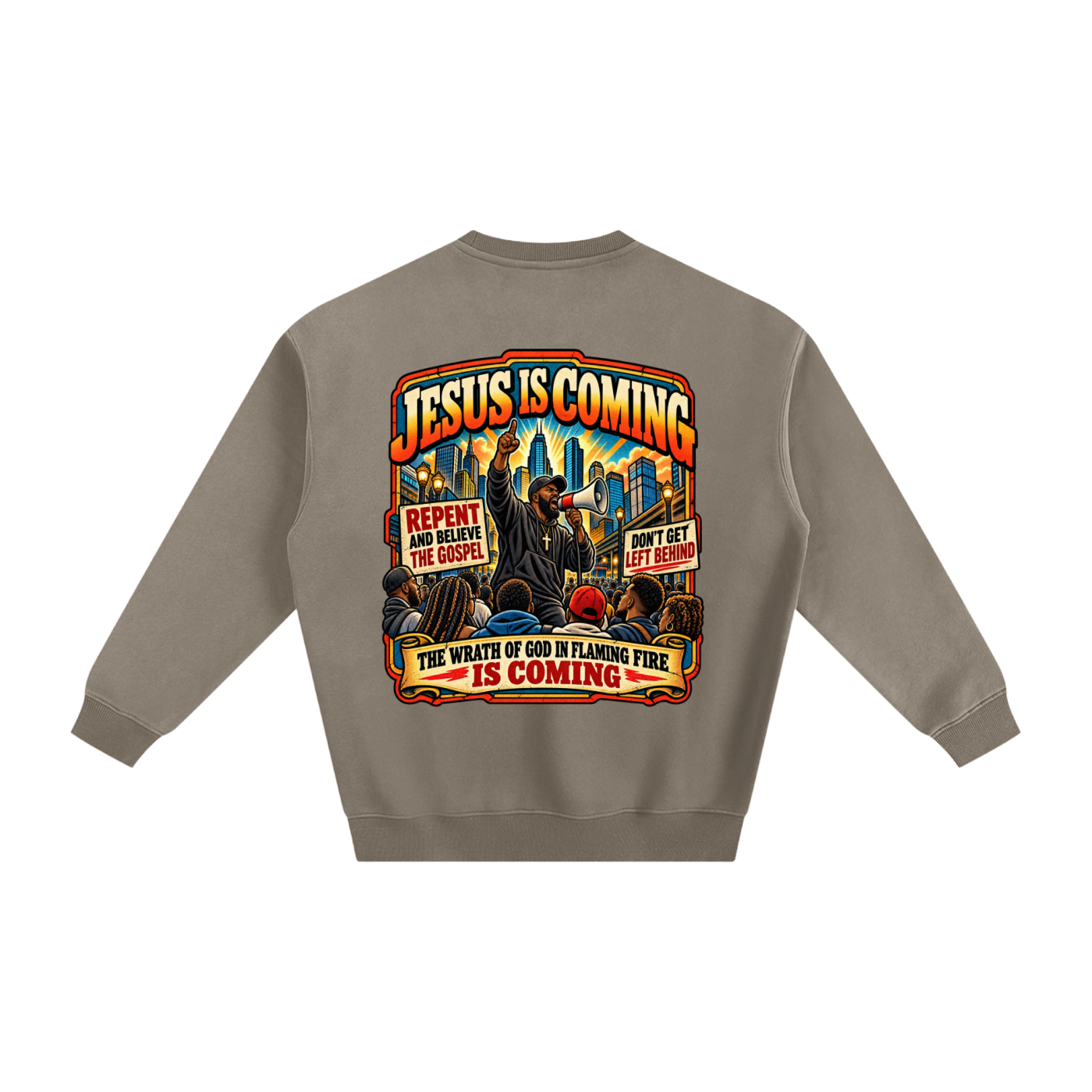 Warning before destruction Fleeced Sweatshirt