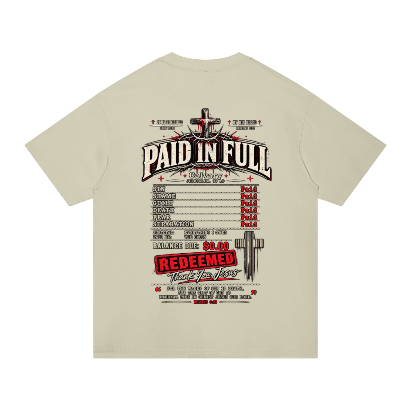 Yeshua Paid it All hebrew Unisex Regular Fit Cotton T-Shirt