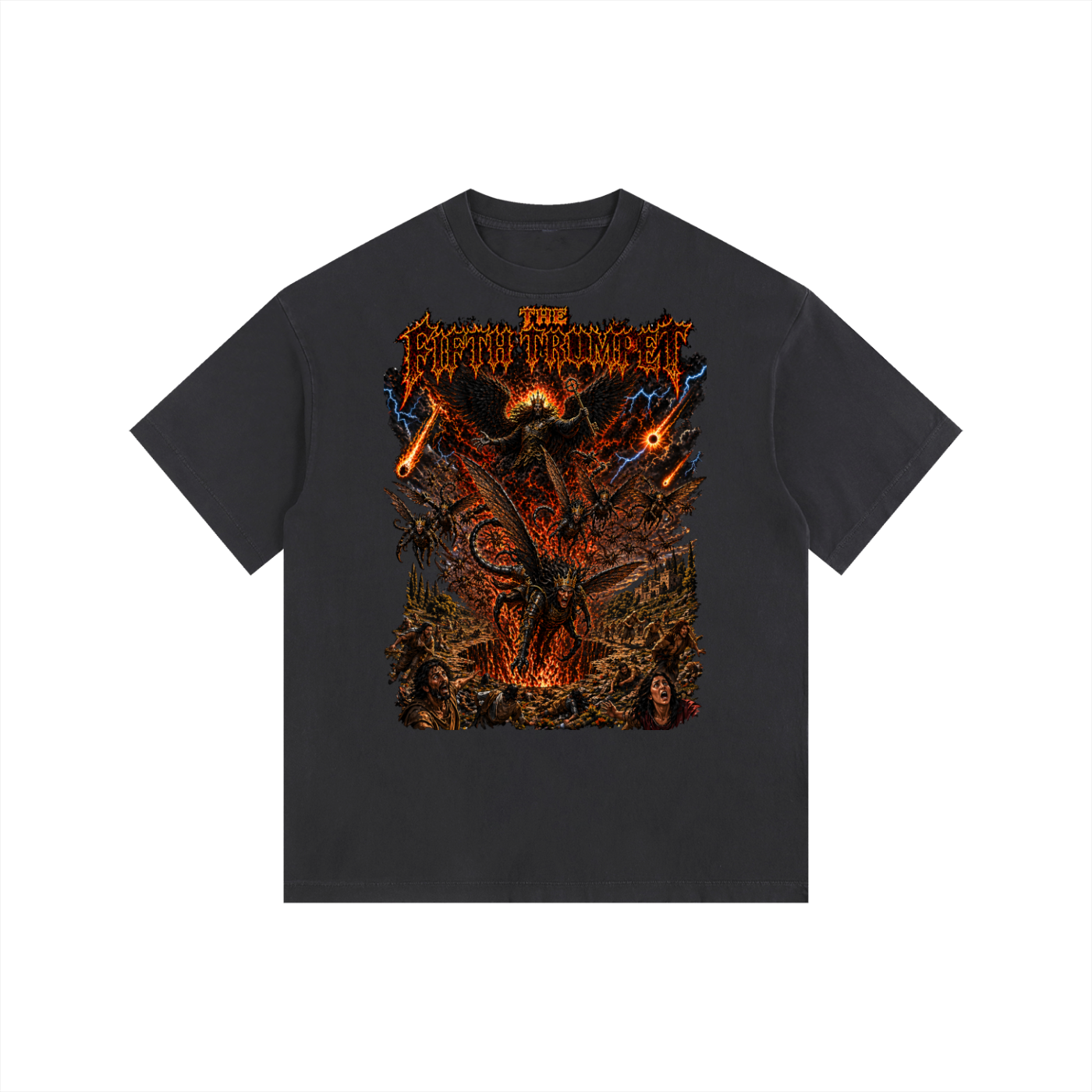 The 5th Trumpet Vintage Washed Oversized Cotton T-Shirt