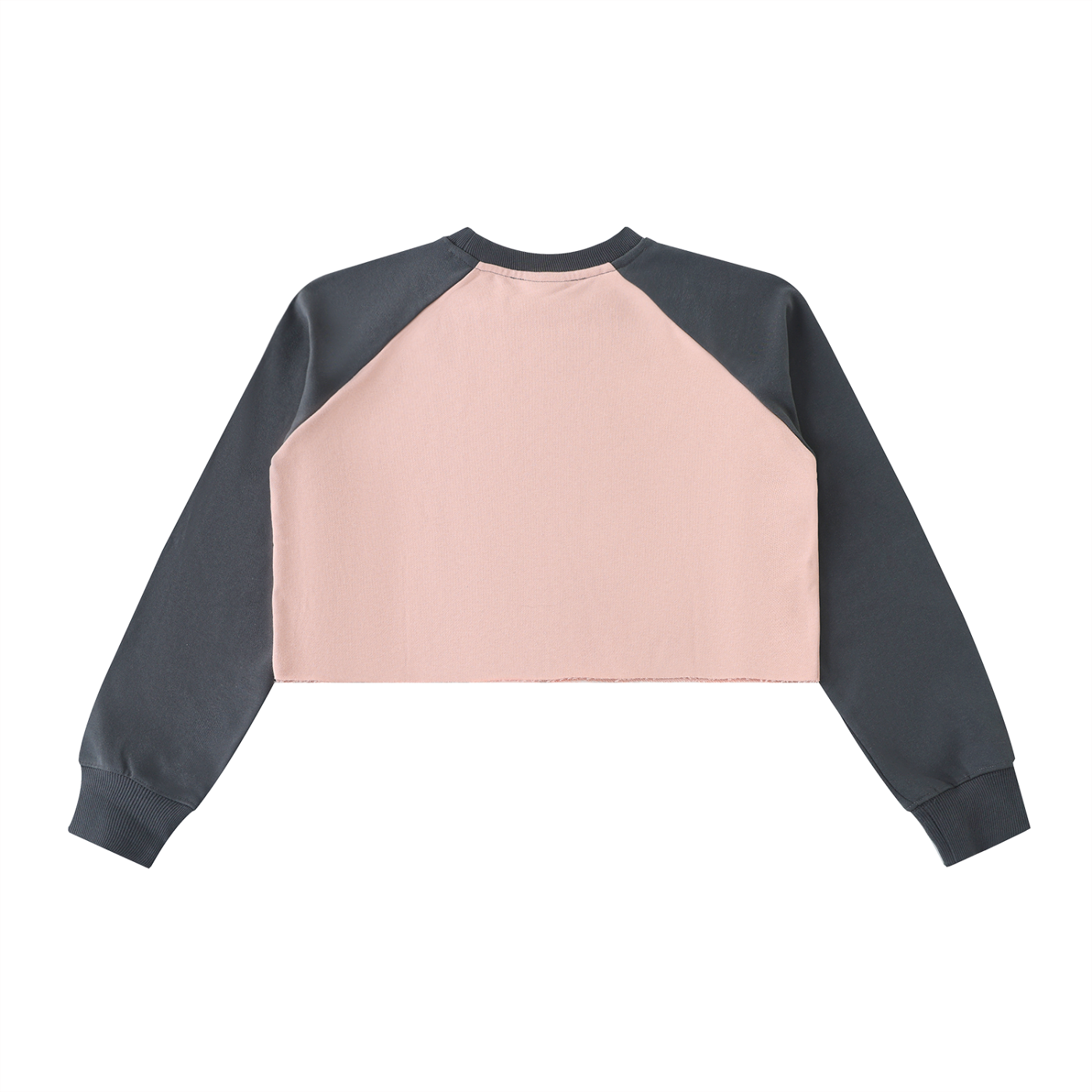 "He's with me" Raw-Hem Color-Block Raglan Crop Sweatshirt