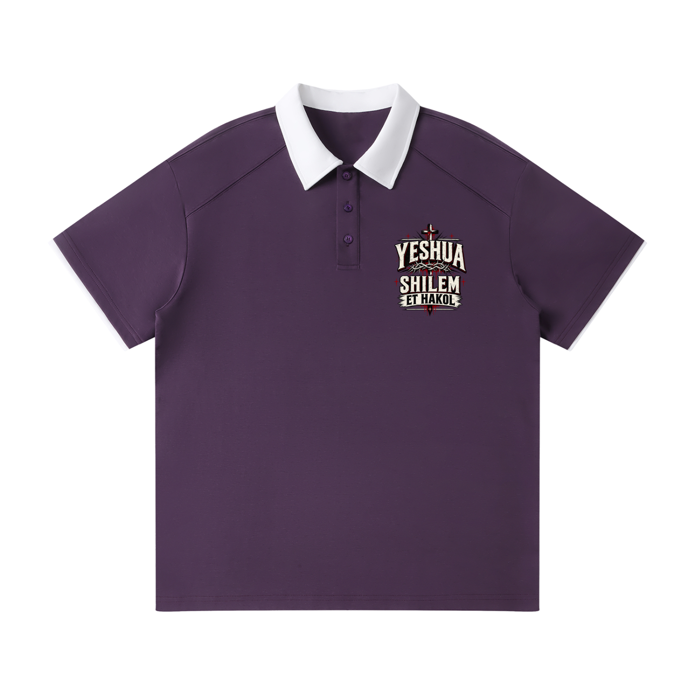 Yeshua paid it all Contrast Collar Raglan Polo Shirt
