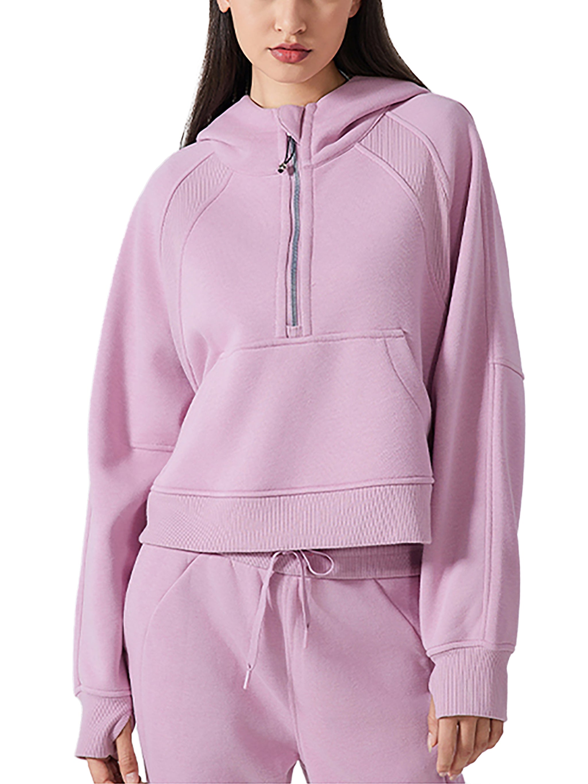 "Glory to God" women's Cropped Half-Zip Hoodie