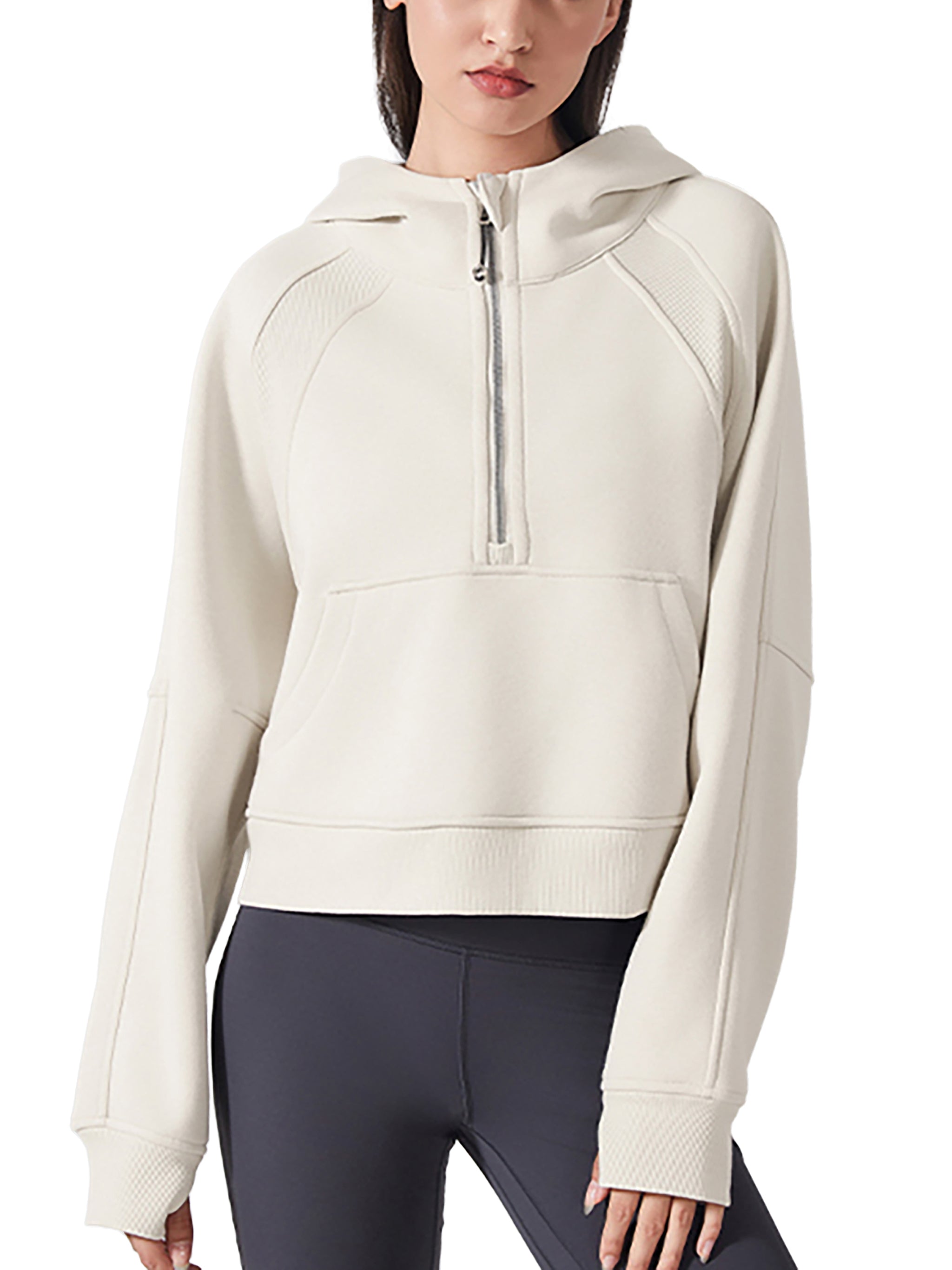 "Glory to God" women's Cropped Half-Zip Hoodie