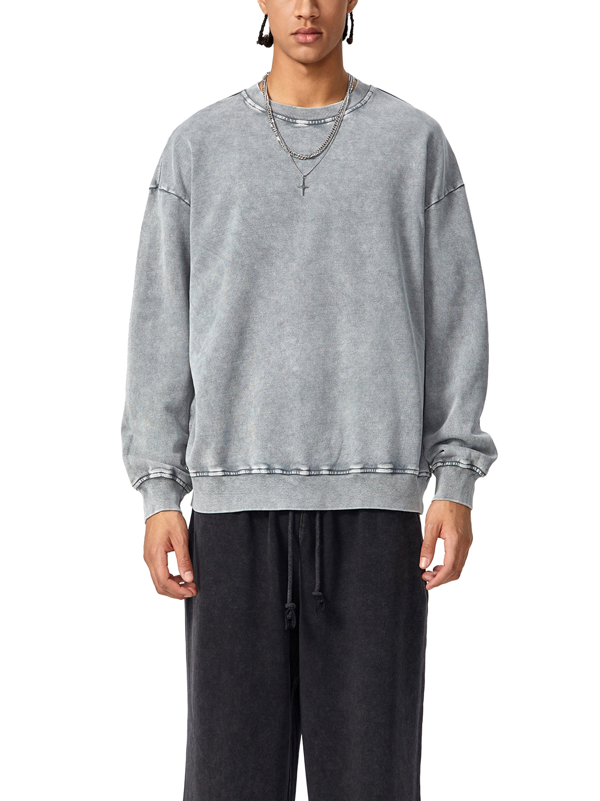 "Are You Ready" Snow Washed Oversized Sweatshirt