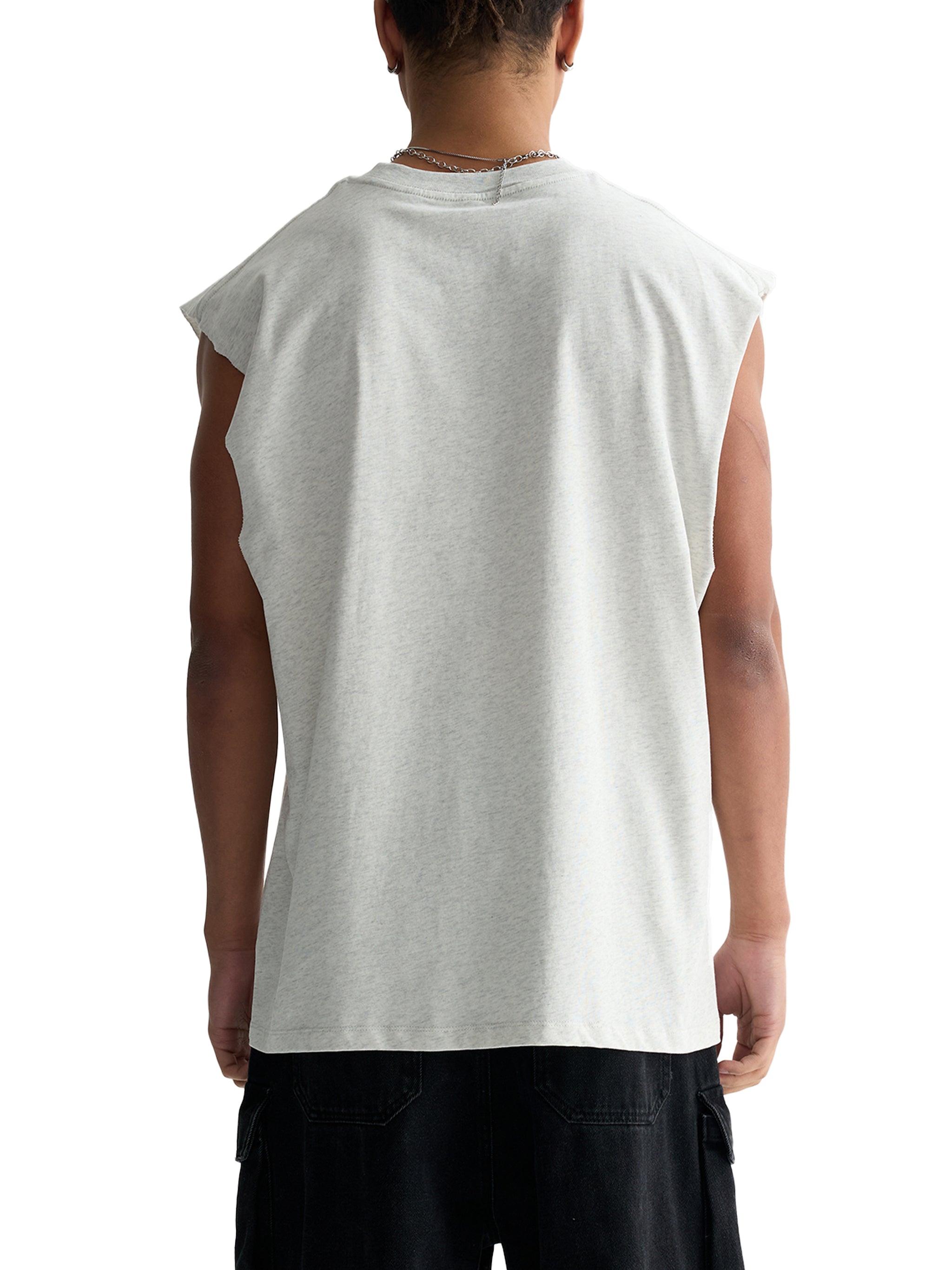 "GOD" Raw Edge Cotton Tank Top