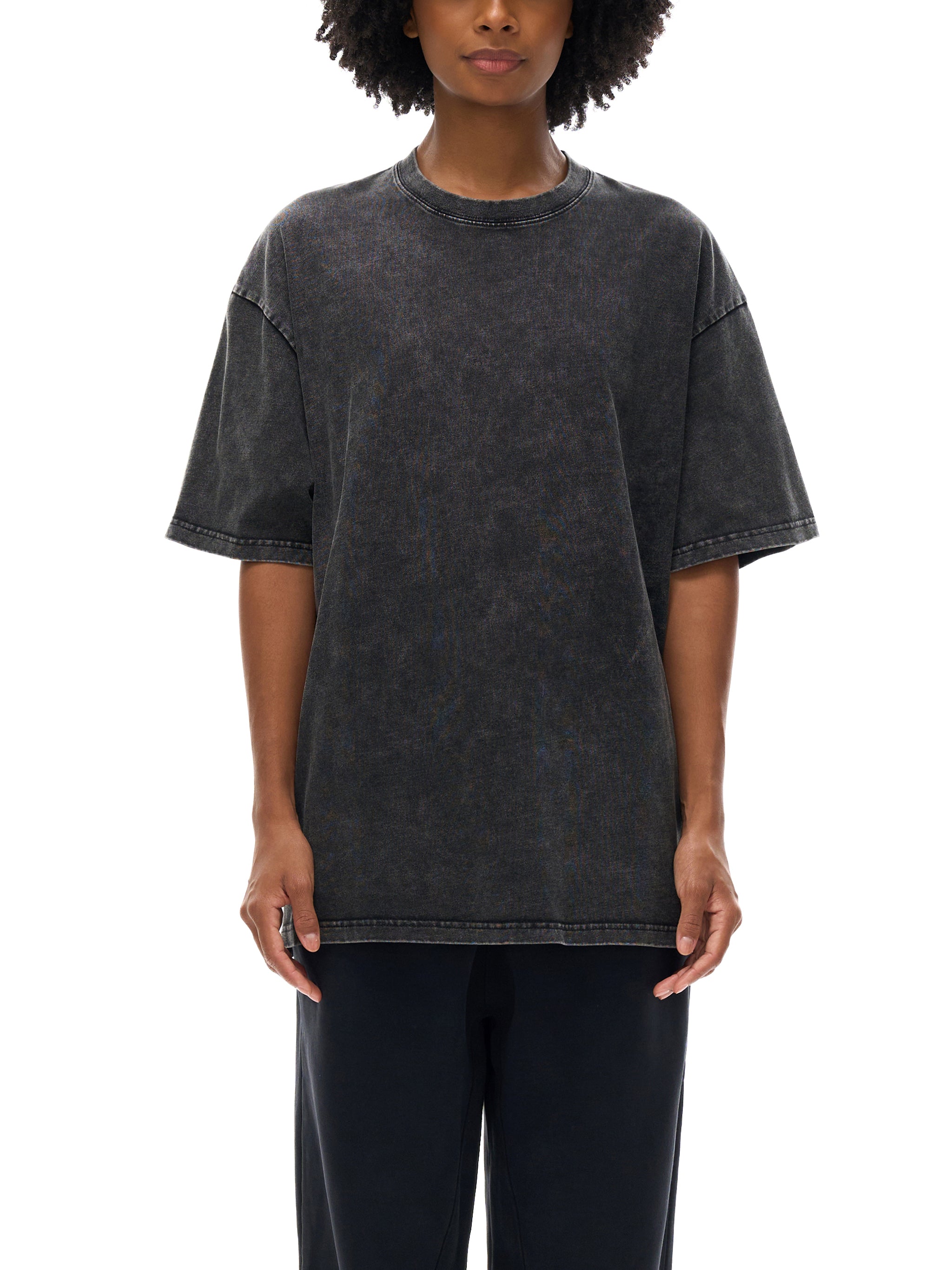 Praise/Barak the Lord Snow Washed Oversized Cotton T-Shirt