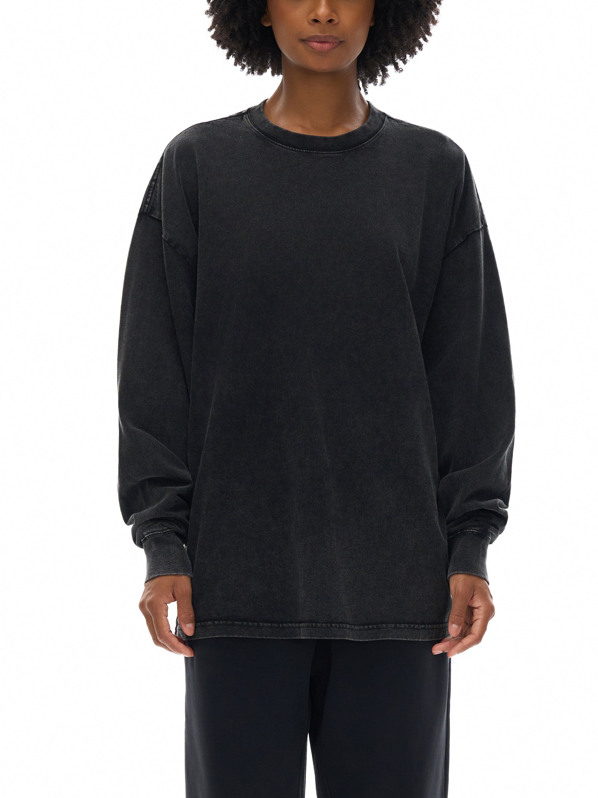 "Amen" Acid Wash Oversize Long Sleeve T-Shirt