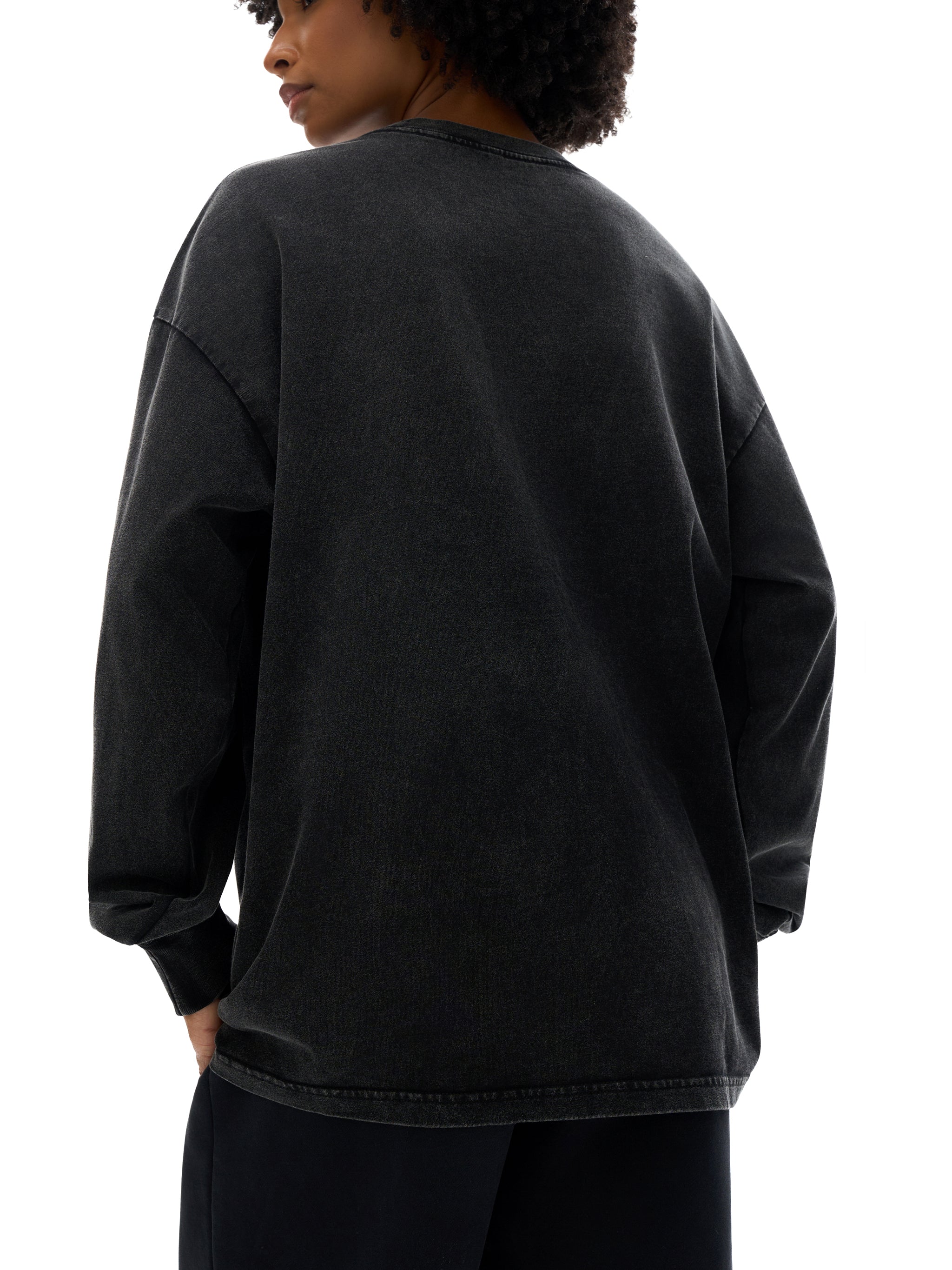 "Amen" Acid Wash Oversize Long Sleeve T-Shirt