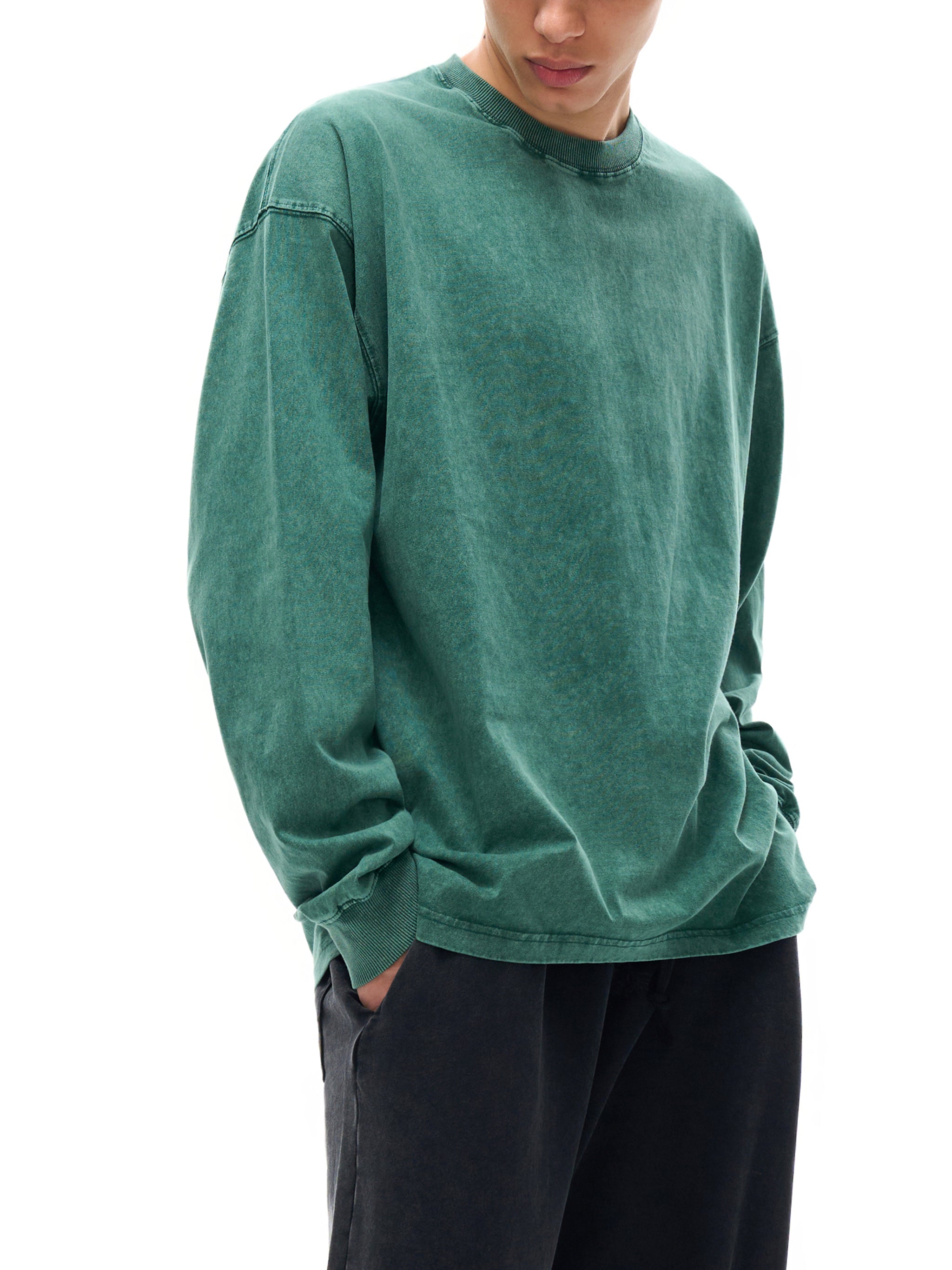 "Amen" Acid Wash Oversize Long Sleeve T-Shirt