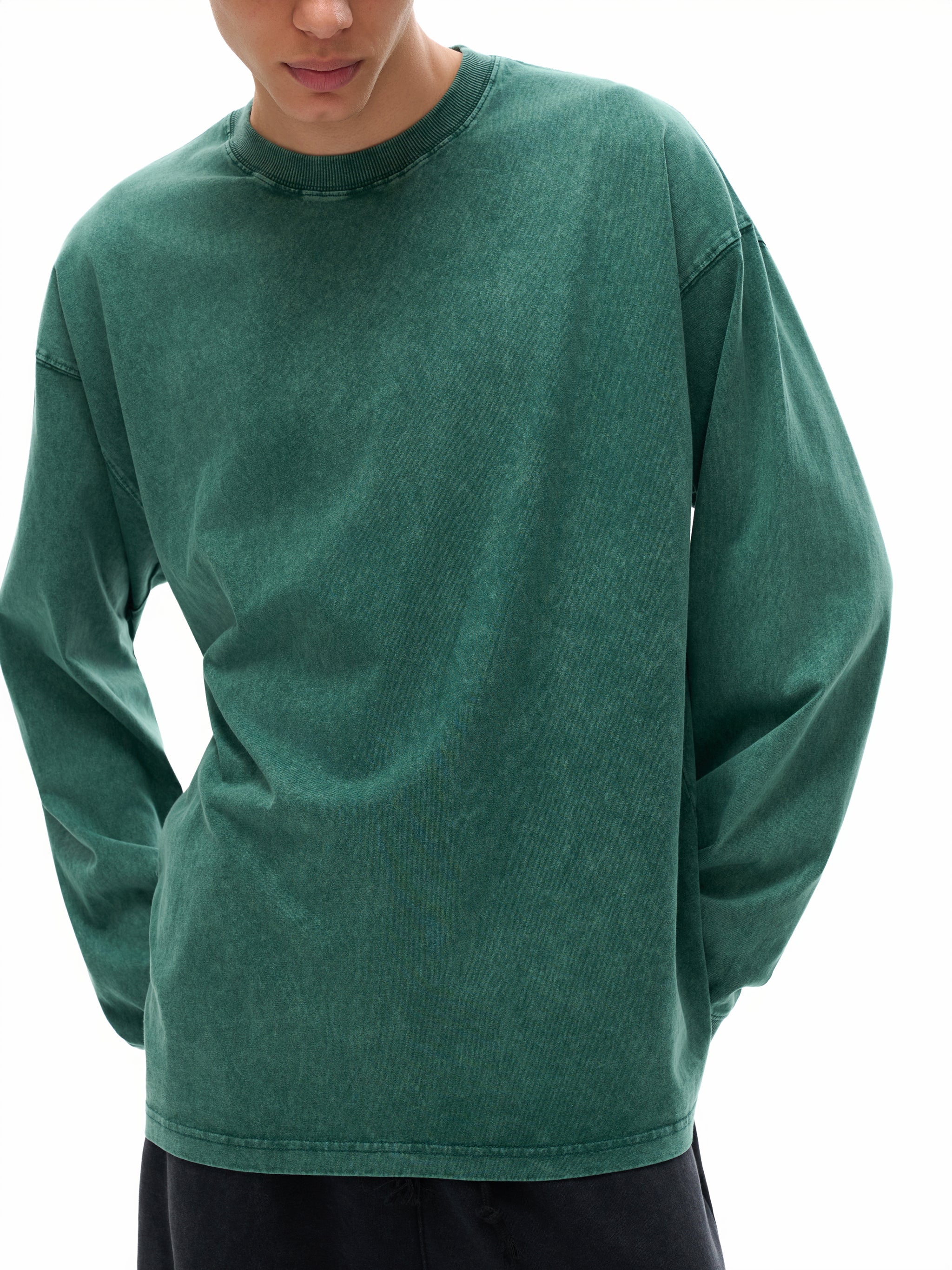 "Amen" Acid Wash Oversize Long Sleeve T-Shirt