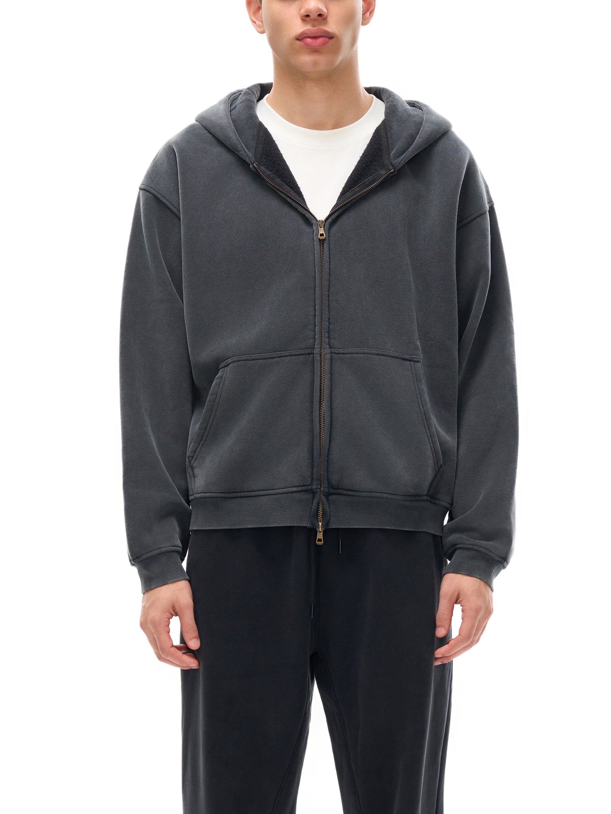 Gospel Zip-Through Boxy Fleece Hoodie