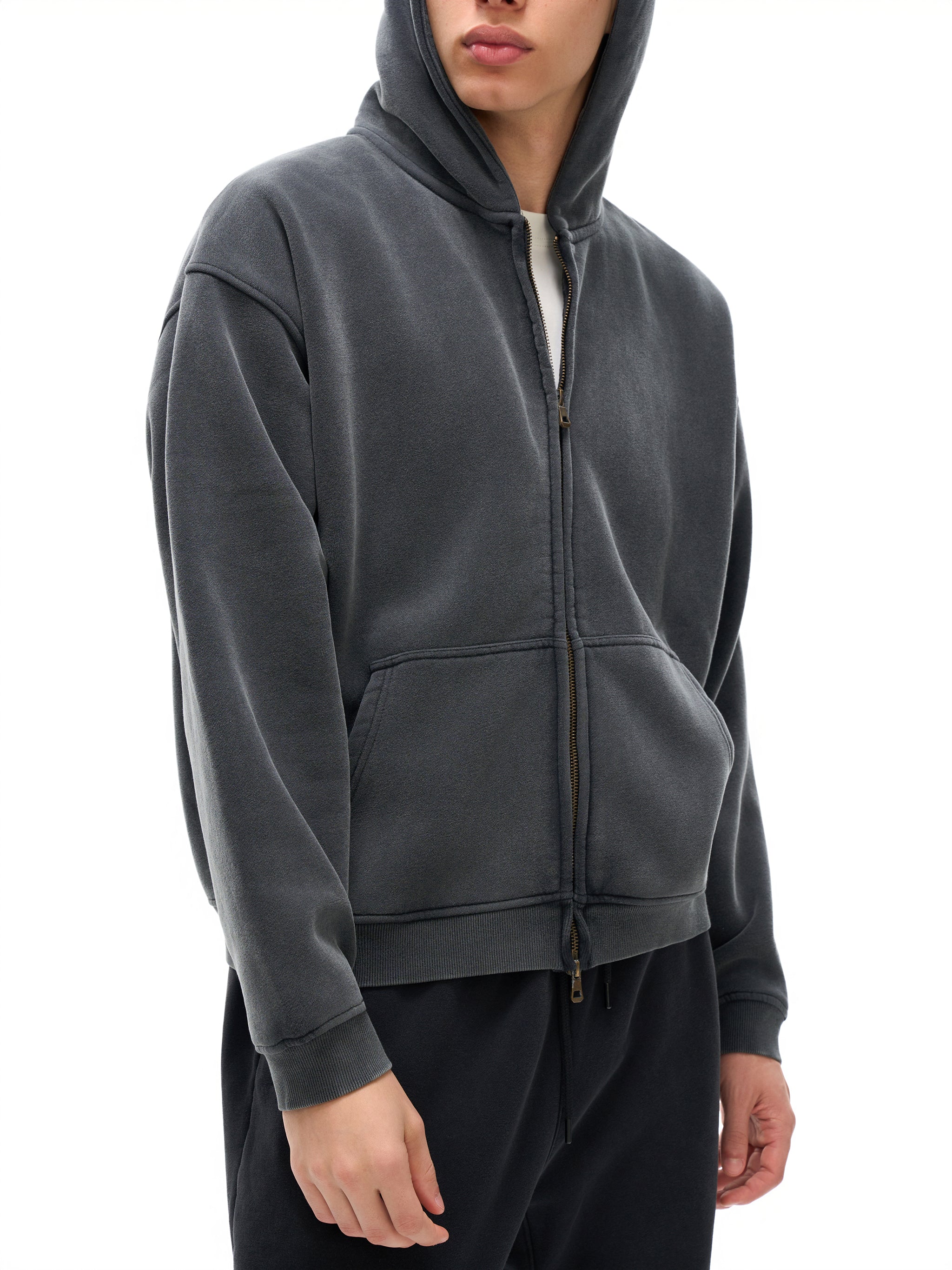 Gospel Zip-Through Boxy Fleece Hoodie